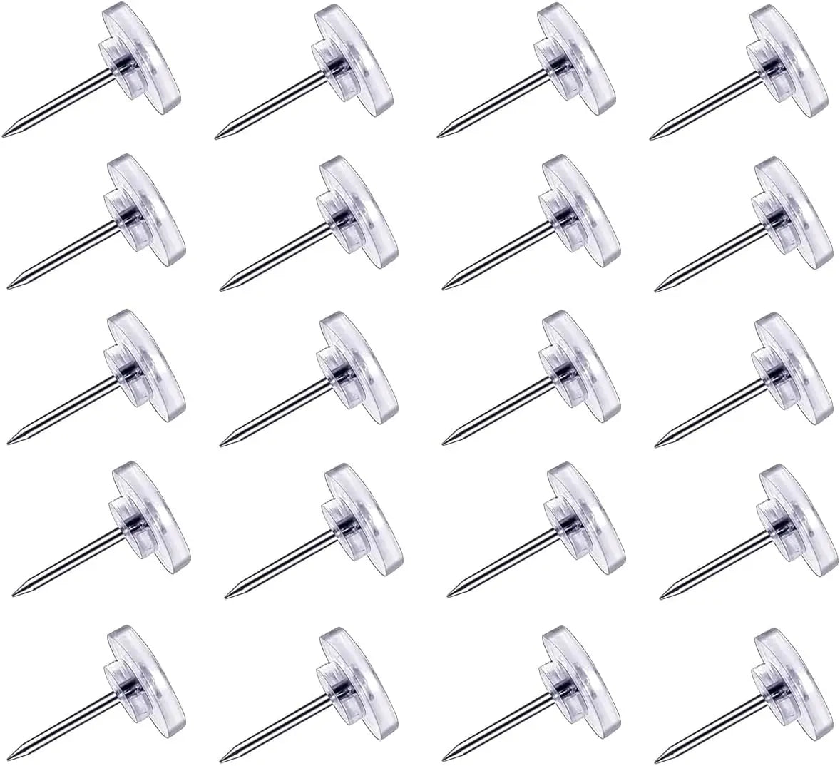 Pushpins, transparent pushpins, flat pushpins with steel points and transparent plastic heads, transparent pushpins for school, office, noticeboards, 150 pieces Wholesale Hub