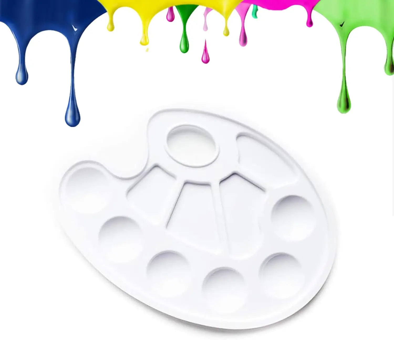 Acrylic paint palette, mixing palette, plastic palette, paint palette, 10-hole white round paint palette for watercolor, acrylic and oil paint, do-it-yourself, craft, professional fine art painting Wholesale Hub