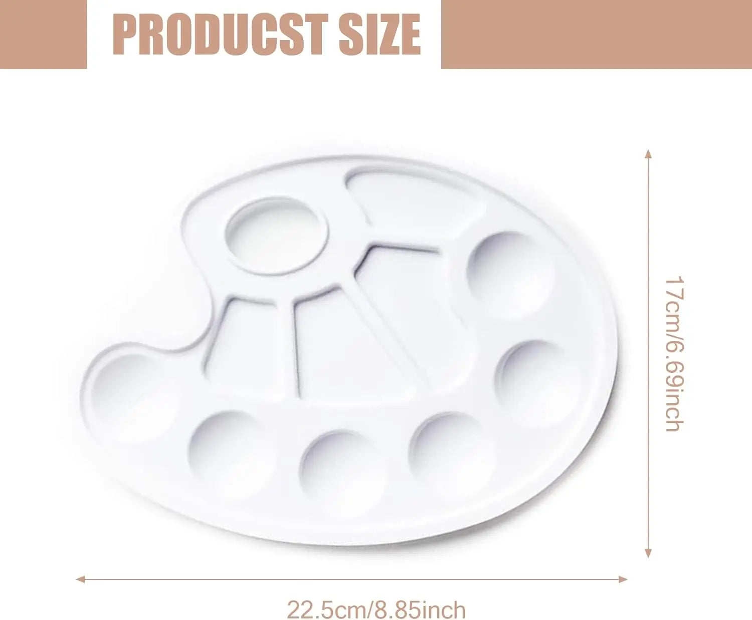 Acrylic paint palette, mixing palette, plastic palette, paint palette, 10-hole white round paint palette for watercolor, acrylic and oil paint, do-it-yourself, craft, professional fine art painting Wholesale Hub