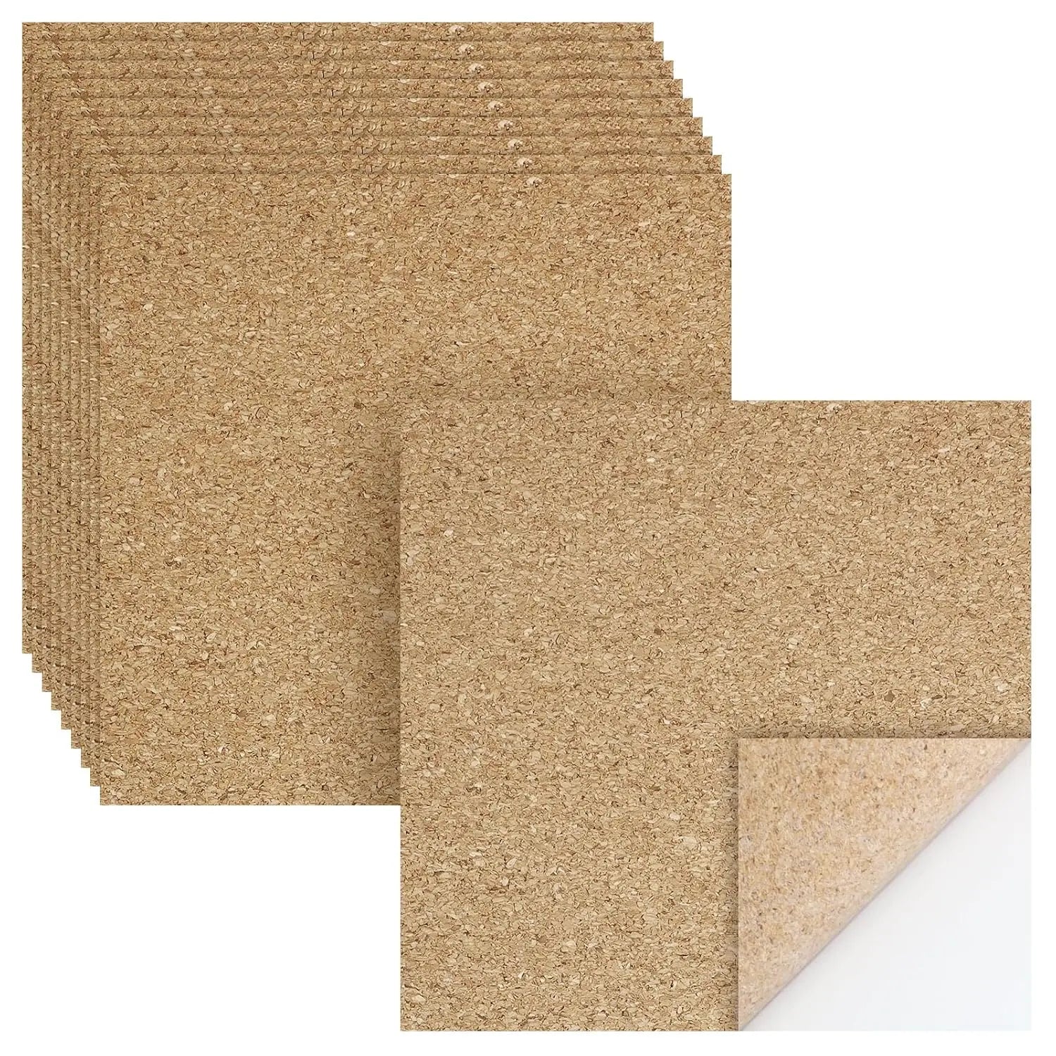 Biaungdo 10 Pcs Self Adhesive Cork Sheets, 4 X 4 Inch Cork Tile Sheet with Adhesive Backing, Square Insulation Sticky Backing Sheets for DIY Coasters, Craft Projects, Wedding Party, Wall Decor Wholesale Hub