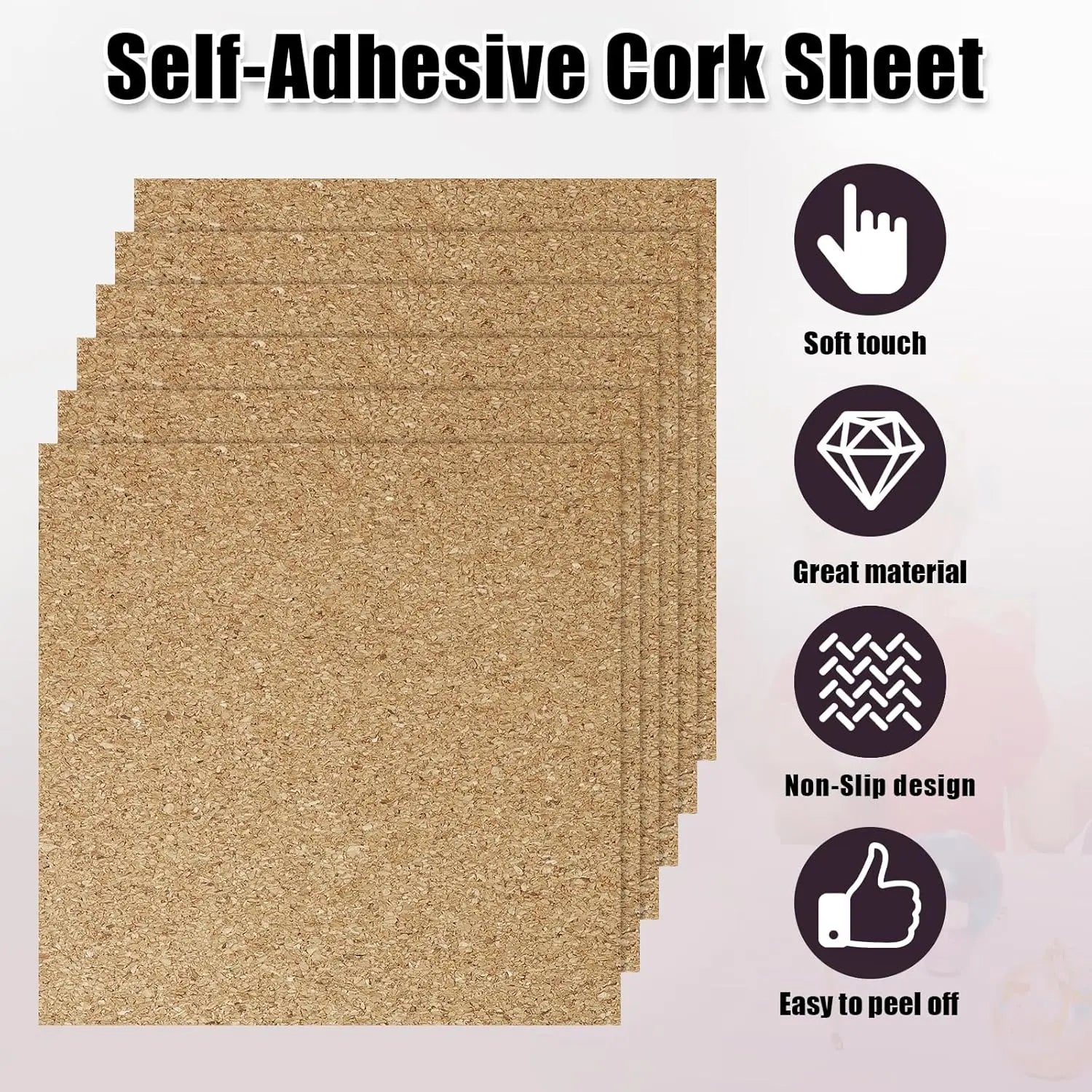 Biaungdo 10 Pcs Self Adhesive Cork Sheets, 4 X 4 Inch Cork Tile Sheet with Adhesive Backing, Square Insulation Sticky Backing Sheets for DIY Coasters, Craft Projects, Wedding Party, Wall Decor Wholesale Hub