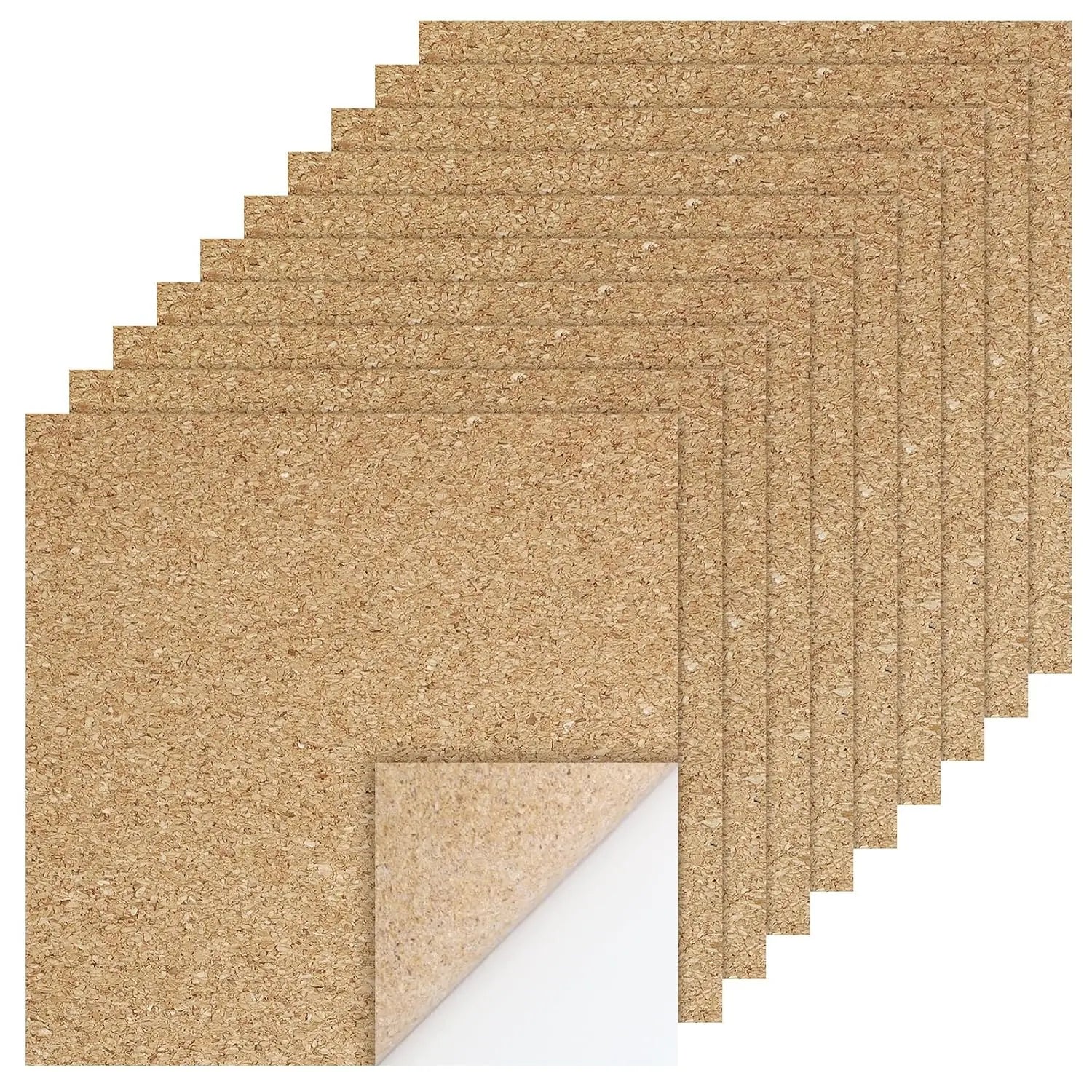 Biaungdo 10 Pcs Self Adhesive Cork Sheets, 4 X 4 Inch Cork Tile Sheet with Adhesive Backing, Square Insulation Sticky Backing Sheets for DIY Coasters, Craft Projects, Wedding Party, Wall Decor Wholesale Hub