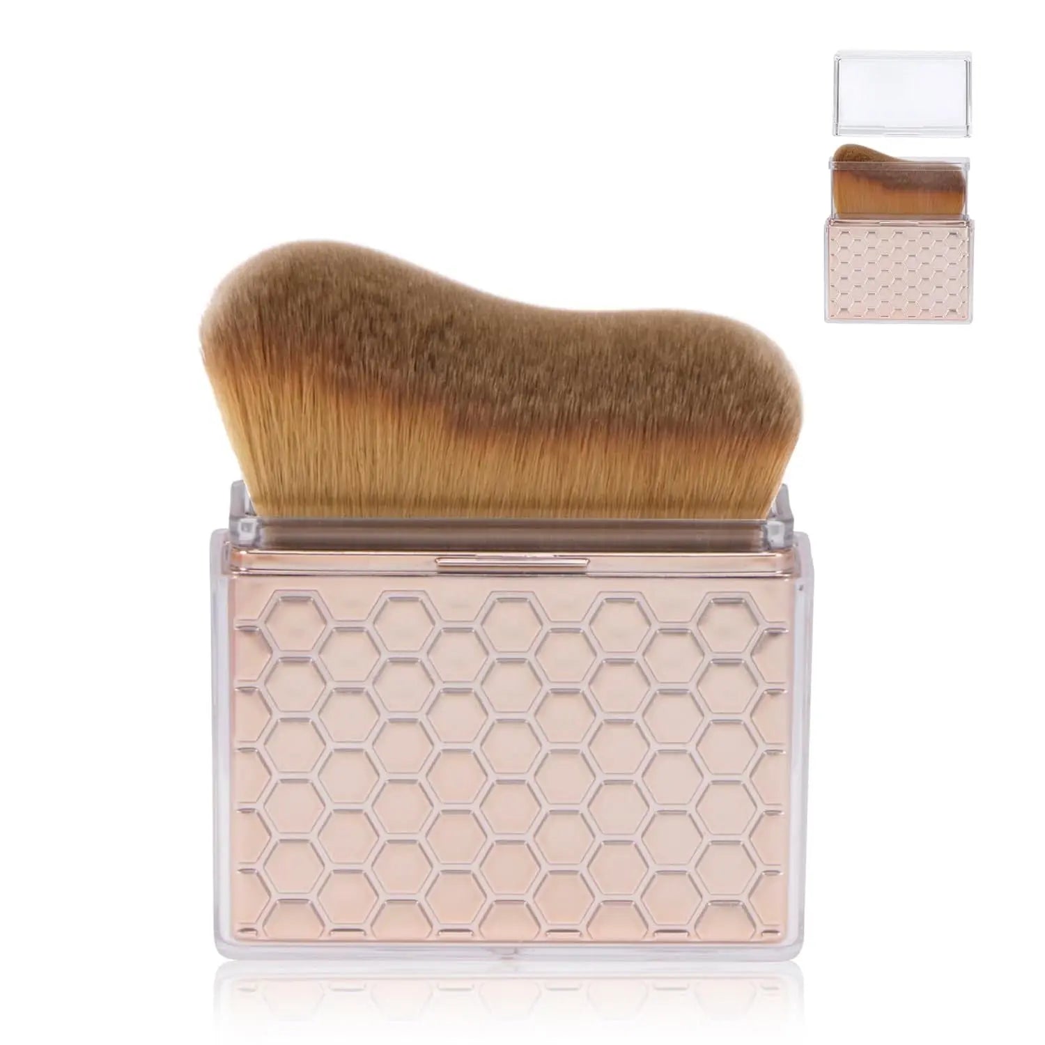 Sunscreen Applicator-Sunblock Brush or ace and Body, Sun Lotion/Cream Sel Tanner,Bronzer Sel Tan Applicator, Kabuki Brush or Application with Retractable Lid Travel SizeοΌRose-Gold) Wholesale Hub