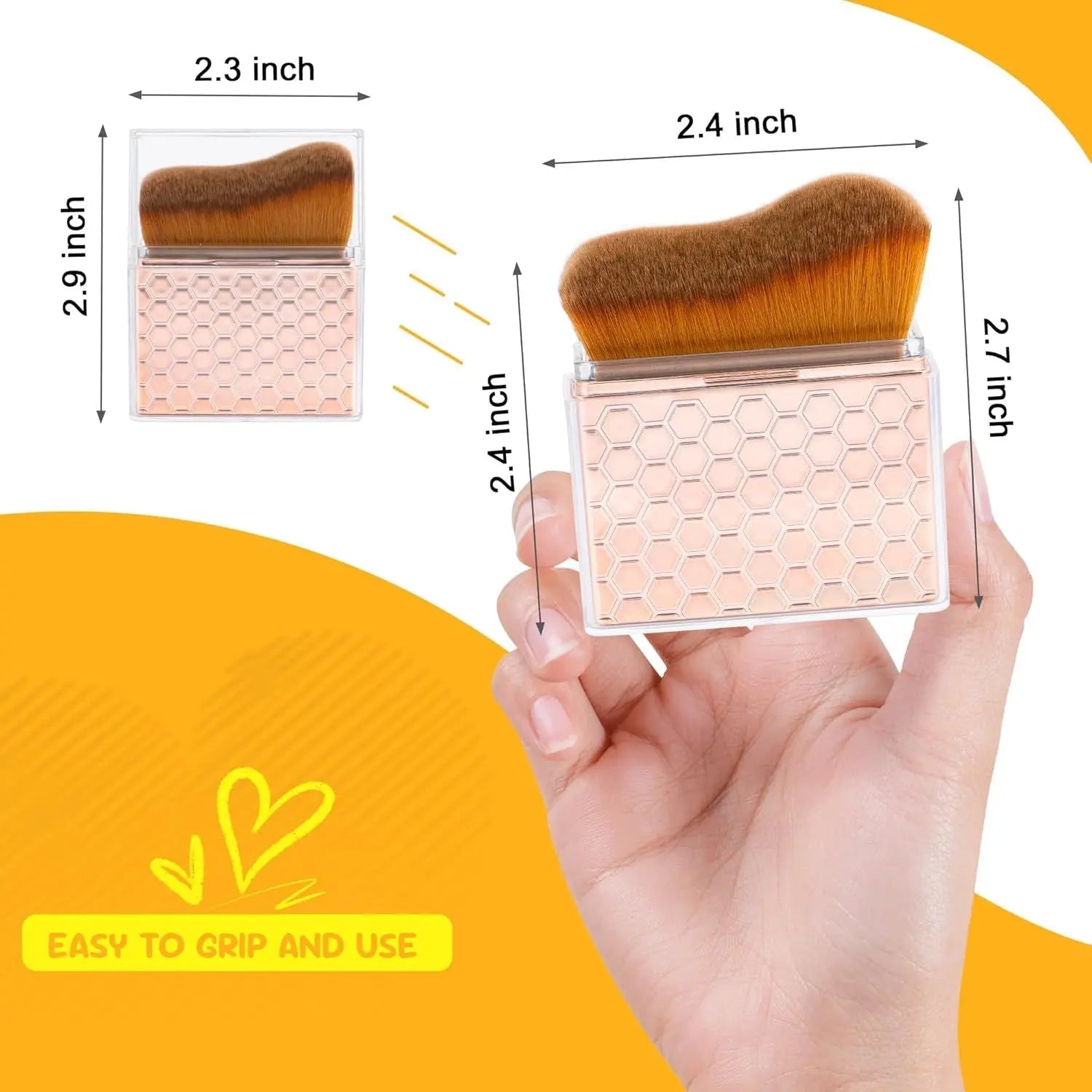 Sunscreen Applicator-Sunblock Brush or ace and Body, Sun Lotion/Cream Sel Tanner,Bronzer Sel Tan Applicator, Kabuki Brush or Application with Retractable Lid Travel SizeοΌRose-Gold) Wholesale Hub