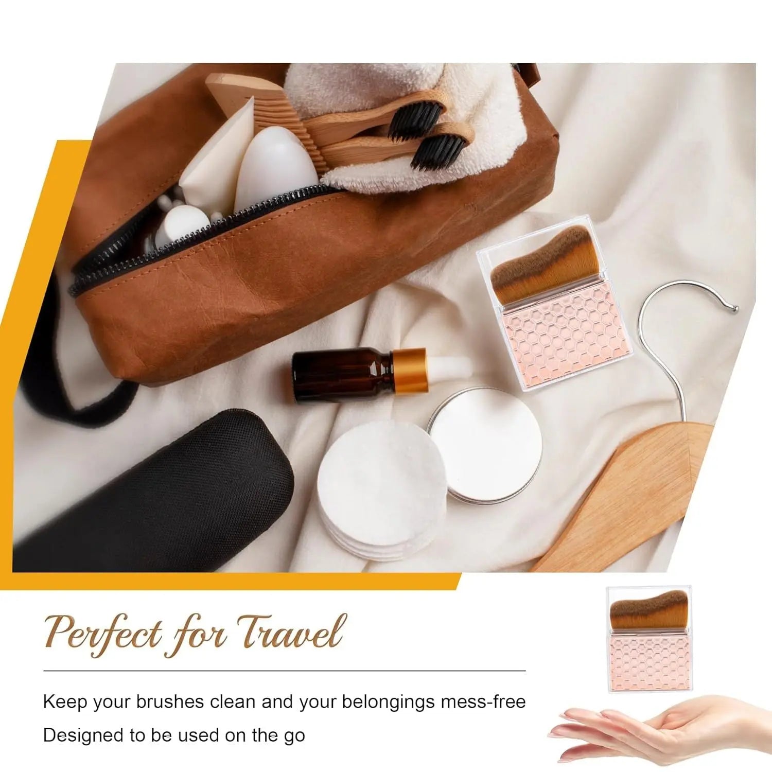 Sunscreen Applicator-Sunblock Brush or ace and Body, Sun Lotion/Cream Sel Tanner,Bronzer Sel Tan Applicator, Kabuki Brush or Application with Retractable Lid Travel SizeοΌRose-Gold) Wholesale Hub