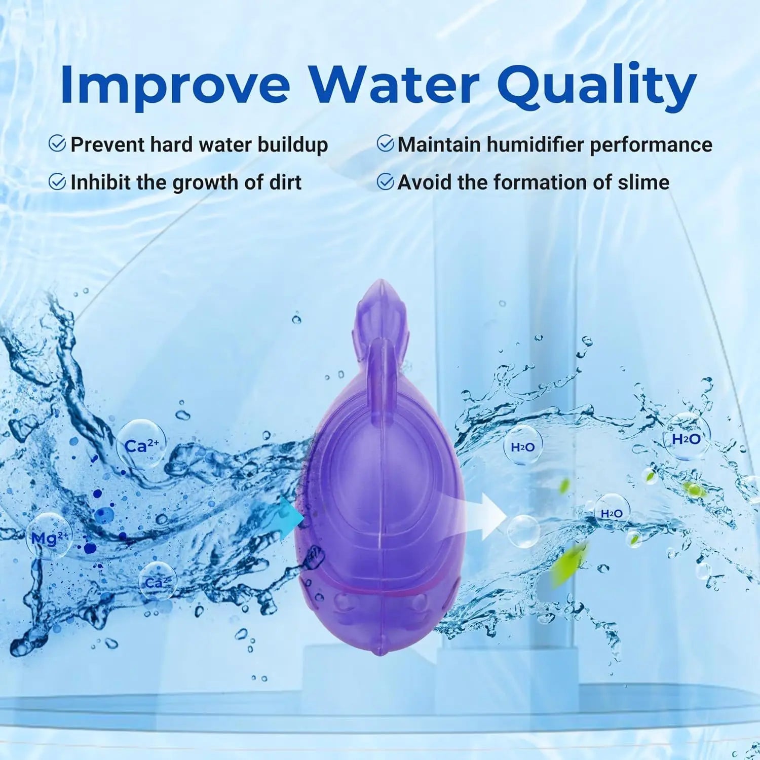 Humidiier Cleaning ish, 12 Pack Humidiier Cleaner or Humidiiers and ish Tanks, Puriies Water, Prevents Hard Water Build-Up, Reduces Scale, Purple Wholesale Hub