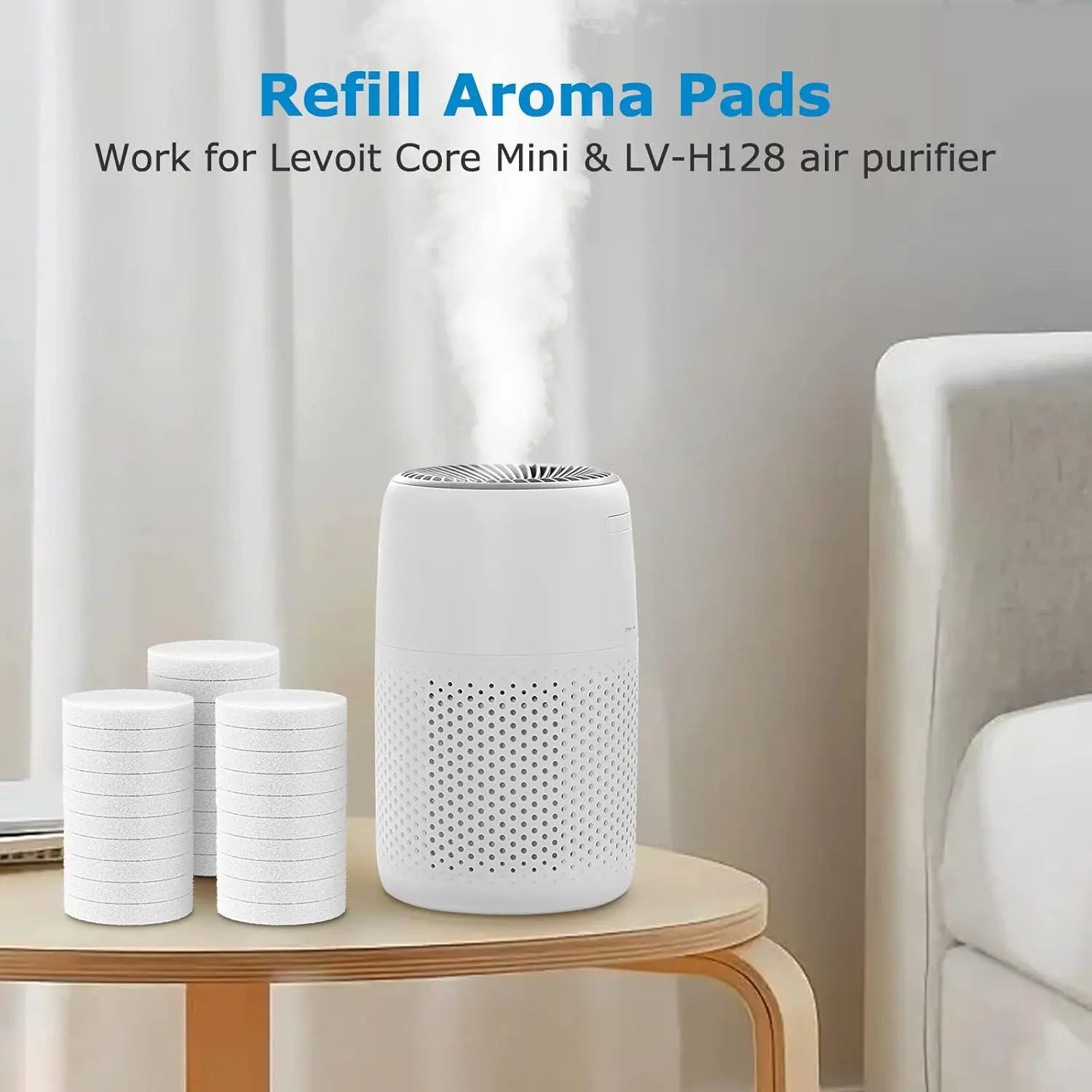 30 Pack Core Mini Aroma Pads Replacement or LEVOIT LV-H128 Essential Oil Replacement Aromatherapy Reill Pads Compatible with LEVOIT Core Mini/LV-H128 Air Puri-ier White Wholesale Hub