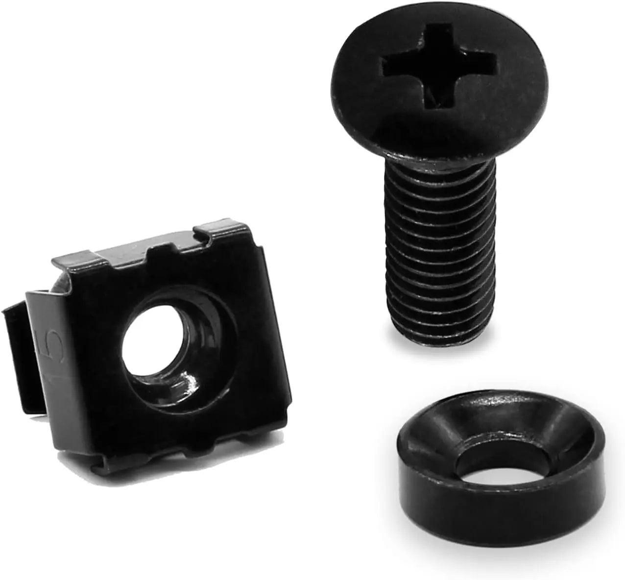 Biaungdo 30 Pcs M5 x 16mm Rack Screws and Cage Nuts, Computer Rack Mount Cage Screws & Nuts & Washers for Server Console Mounting, Rack Mount, Cabinets(Black) Wholesale Hub