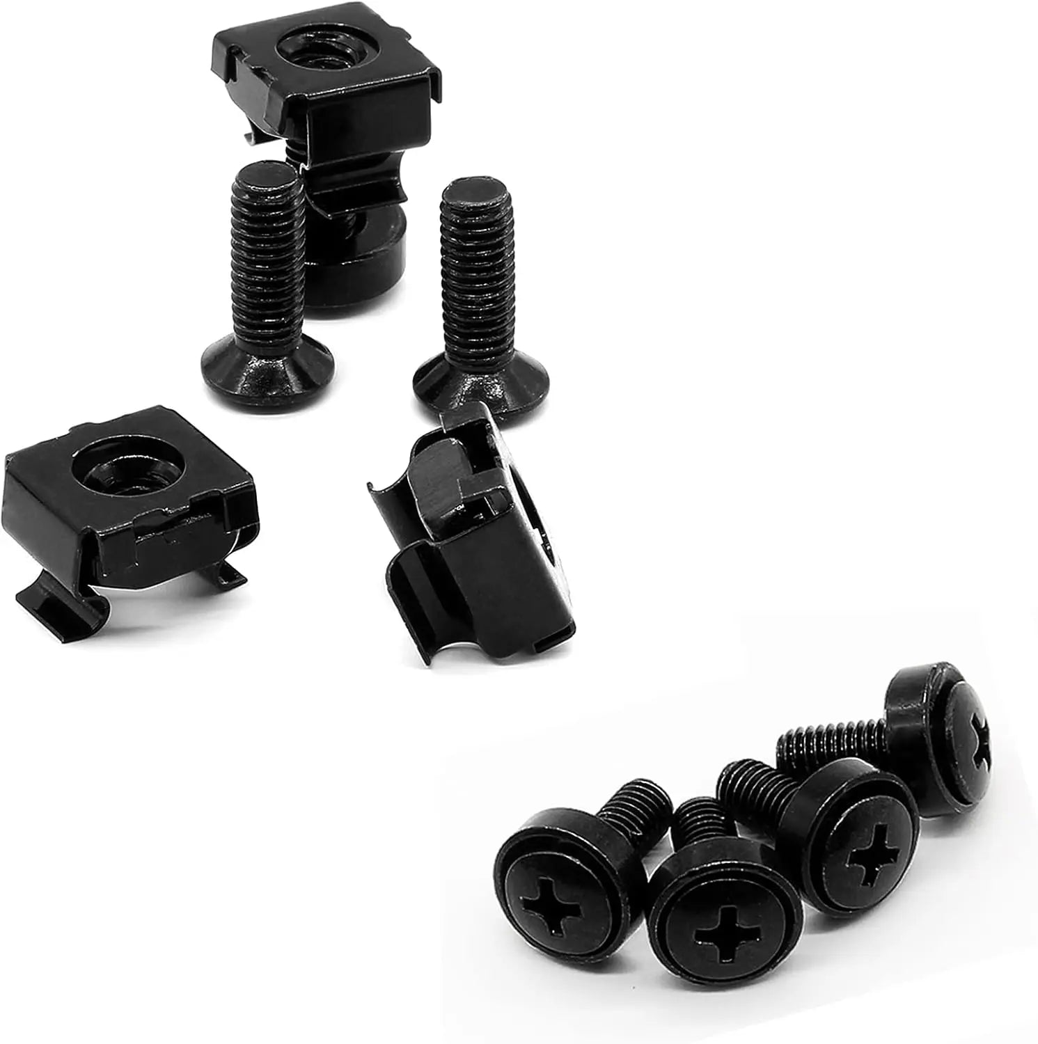 Biaungdo 30 Pcs M5 x 16mm Rack Screws and Cage Nuts, Computer Rack Mount Cage Screws & Nuts & Washers for Server Console Mounting, Rack Mount, Cabinets(Black) Wholesale Hub