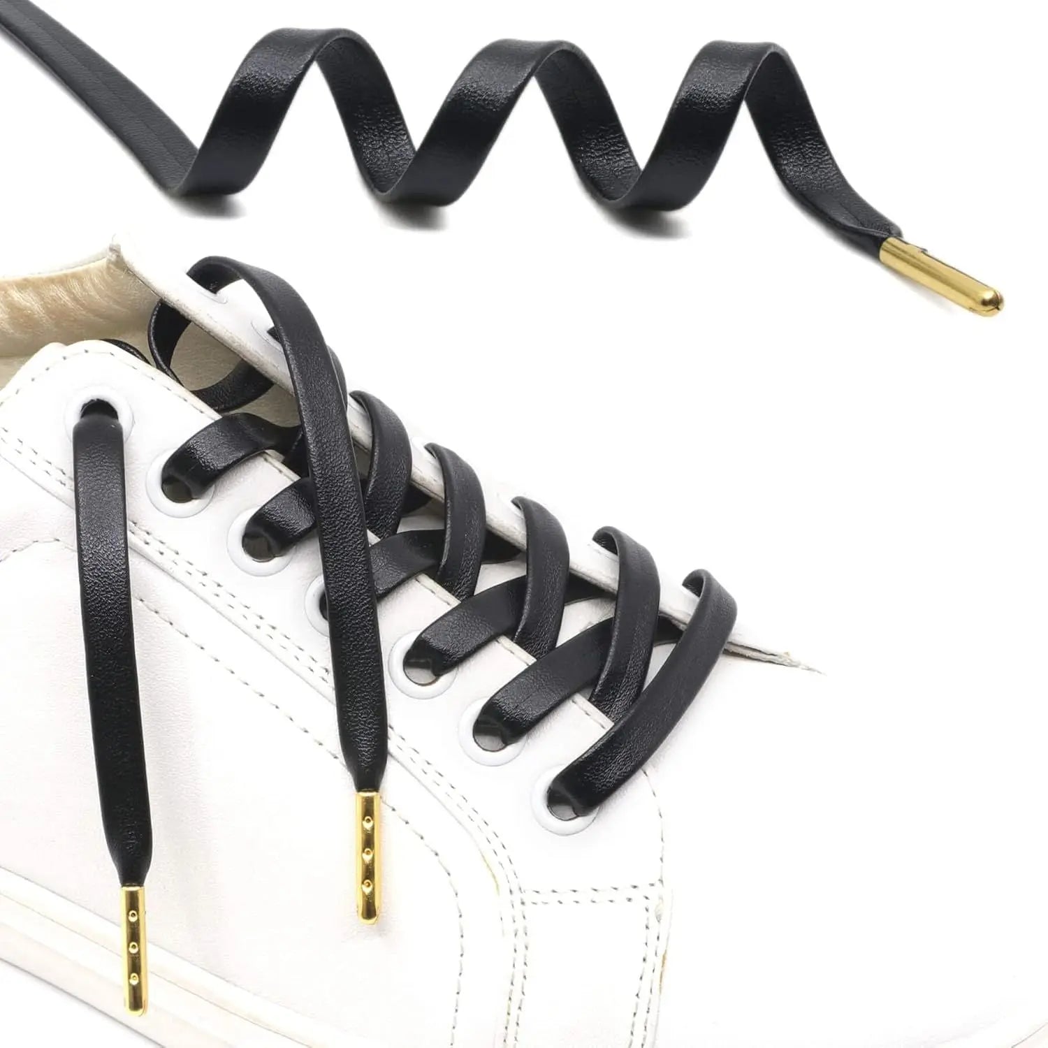 lat PU Leather Laces: Waterproo Shoelaces or Sneakers Boot 2 Pair Wholesale Hub