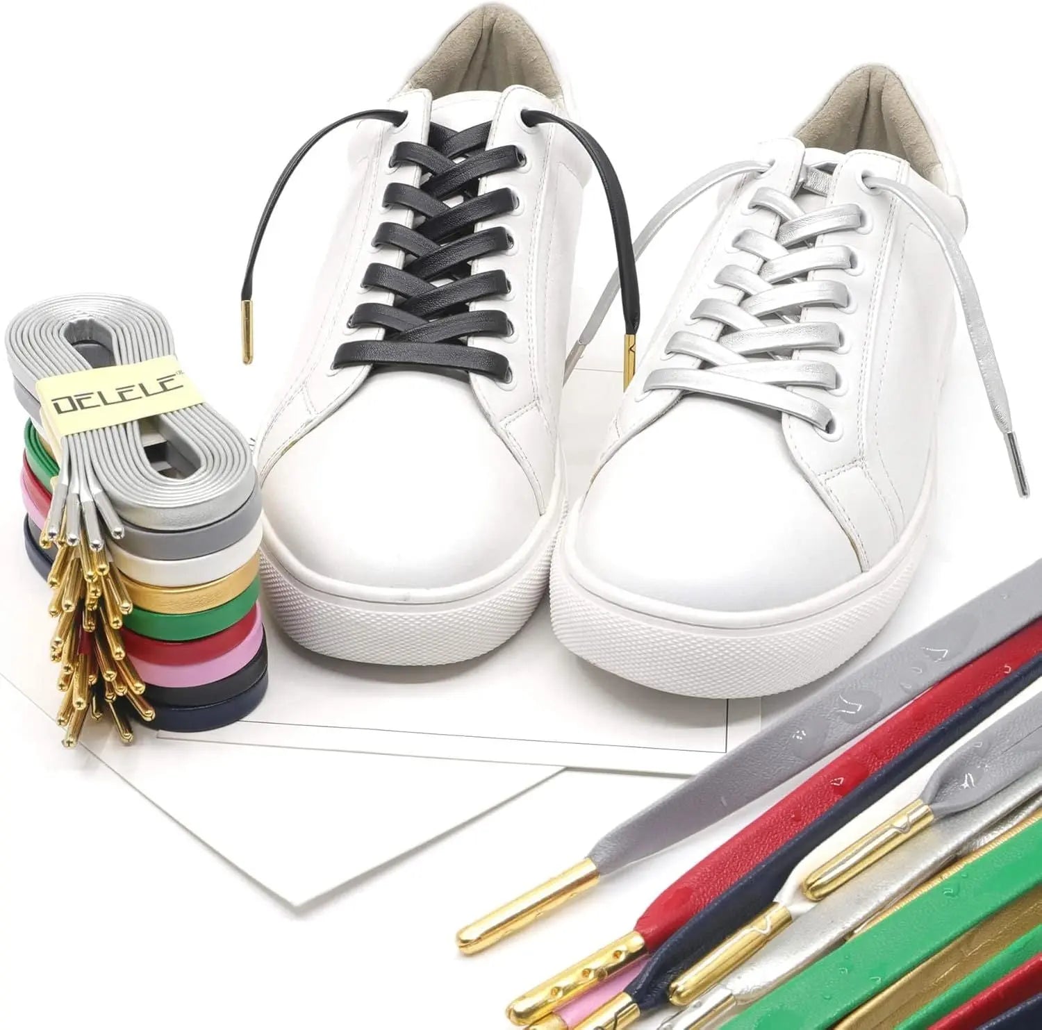 lat PU Leather Laces: Waterproo Shoelaces or Sneakers Boot 2 Pair Wholesale Hub