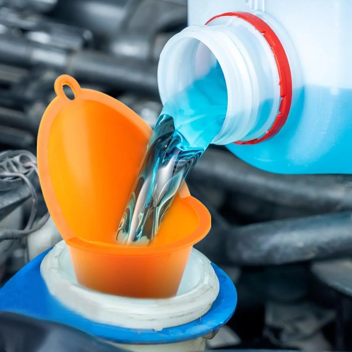 4 Pcs Plastic Long Neck Oil unnel or Change, Multi-unction Long or Transmission luid Automotive unnels, Car Water Diesel uel Kerosene Liquids Engine Oil unnel Set Wholesale Hub