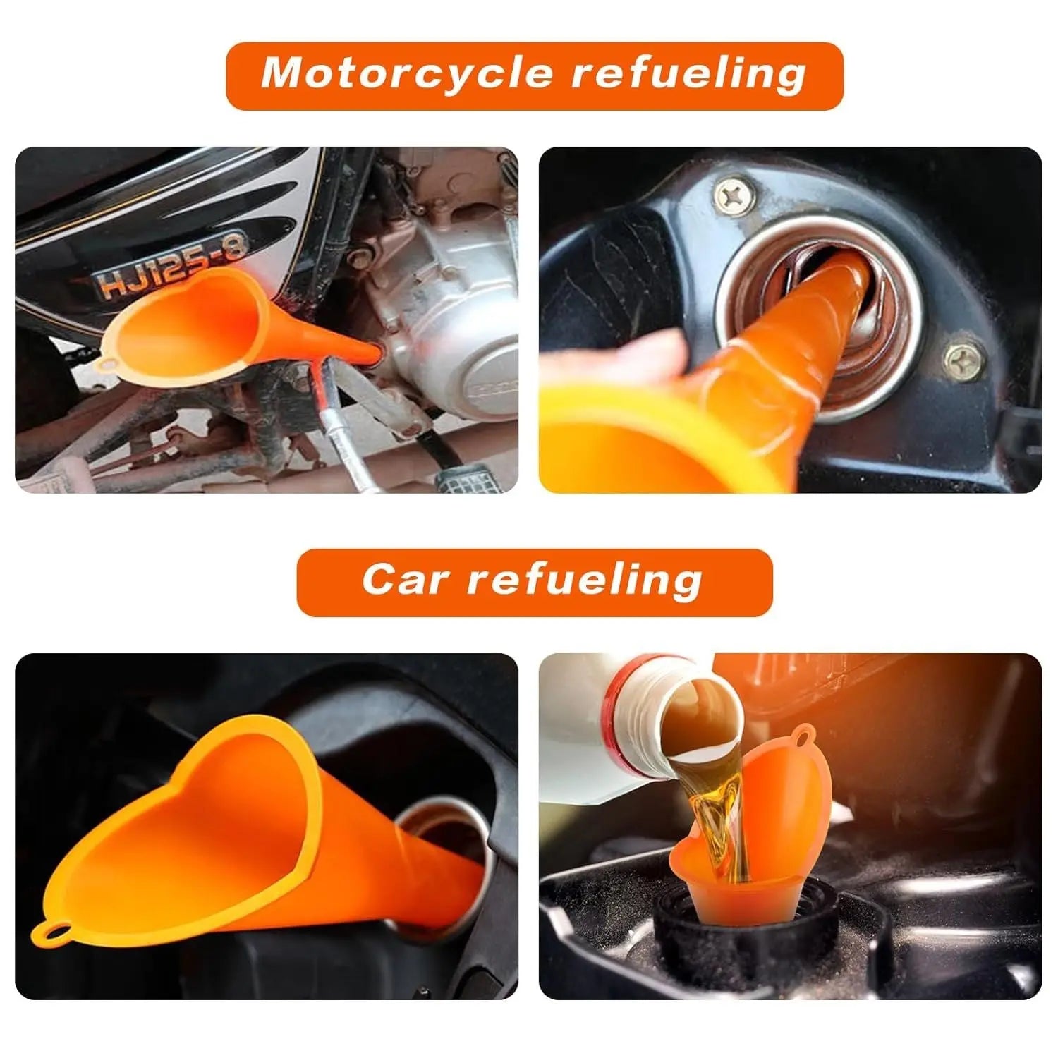 4 Pcs Plastic Long Neck Oil unnel or Change, Multi-unction Long or Transmission luid Automotive unnels, Car Water Diesel uel Kerosene Liquids Engine Oil unnel Set Wholesale Hub