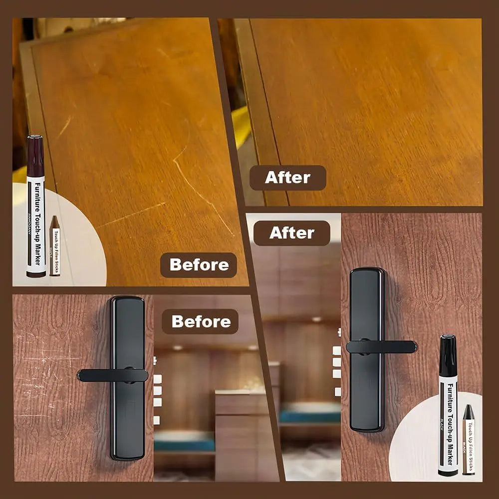 Wooden urniture loor Scratch Repair Markers and Wax Sticks or Stains, Scratches, Wood loors, Tables, Desks, Carpenters, Bedposts, Touch Ups, and Cover Ups (Set o 13) Wholesale Hub
