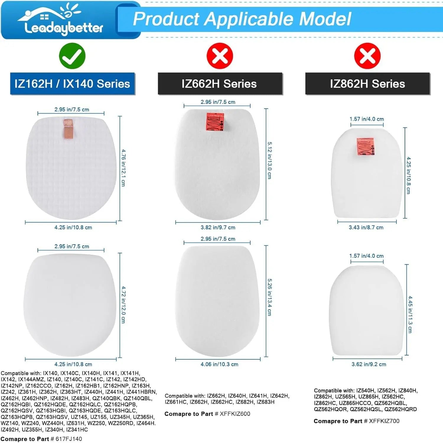 6 Pack ilter Replacement or Shark Rocket Pet Pro IX140 IX141 IX142 IZ140 IZ141C IZ142 IZ162H IZ362H IZ363HT IZ440H IZ462H IZ482H IZ483H Cordless Stick ilters, Comapre Part # 617J140 Wholesale Hub