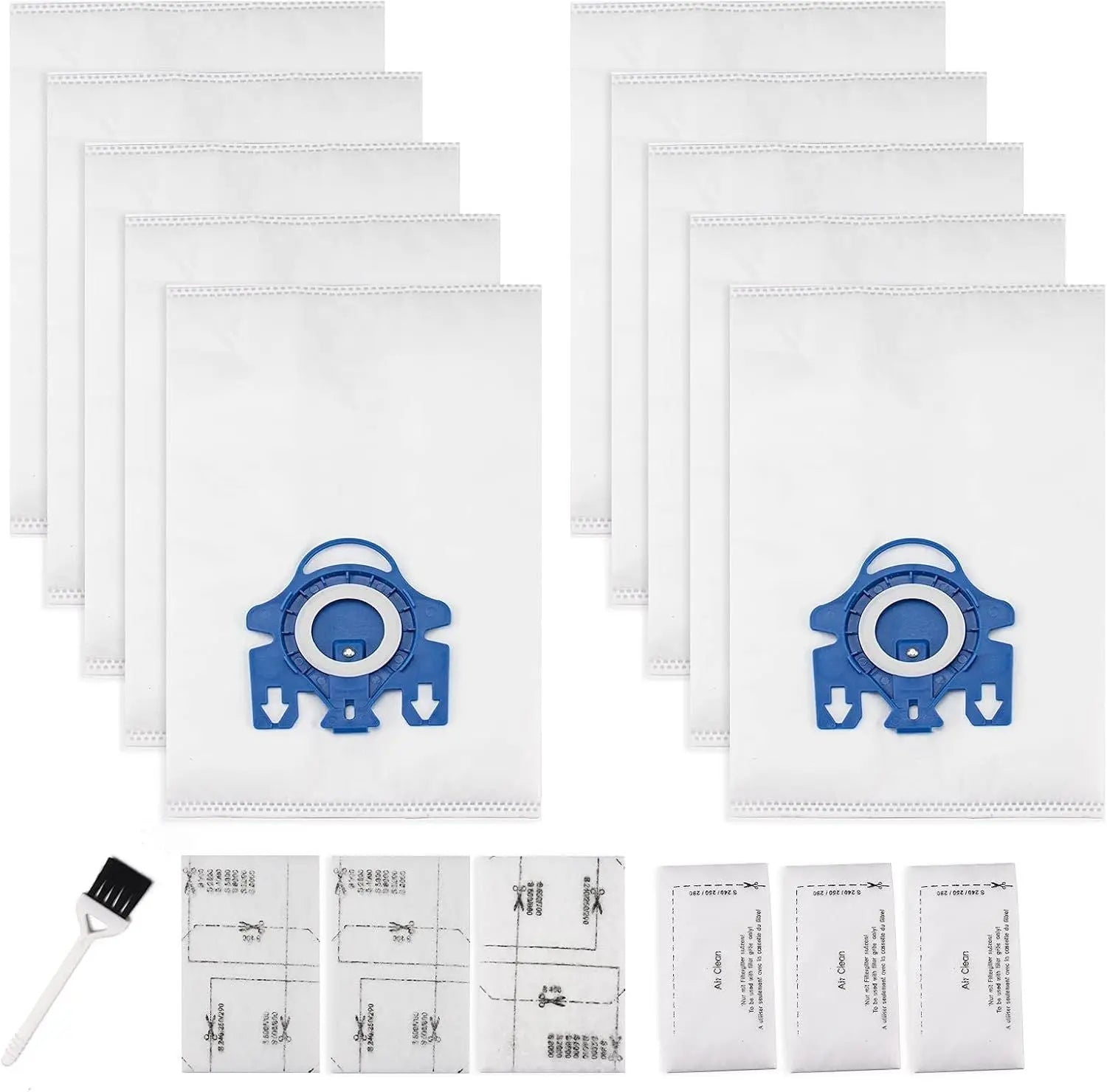 10 Packs 3D Airclean Bags Replacement or Miele GN Vacuum Cleaner Bags it or Miele Classic C2 C3 S2 S5 S8 S400 Series with Motor Protection ilters, AirClean ilters Wholesale Hub