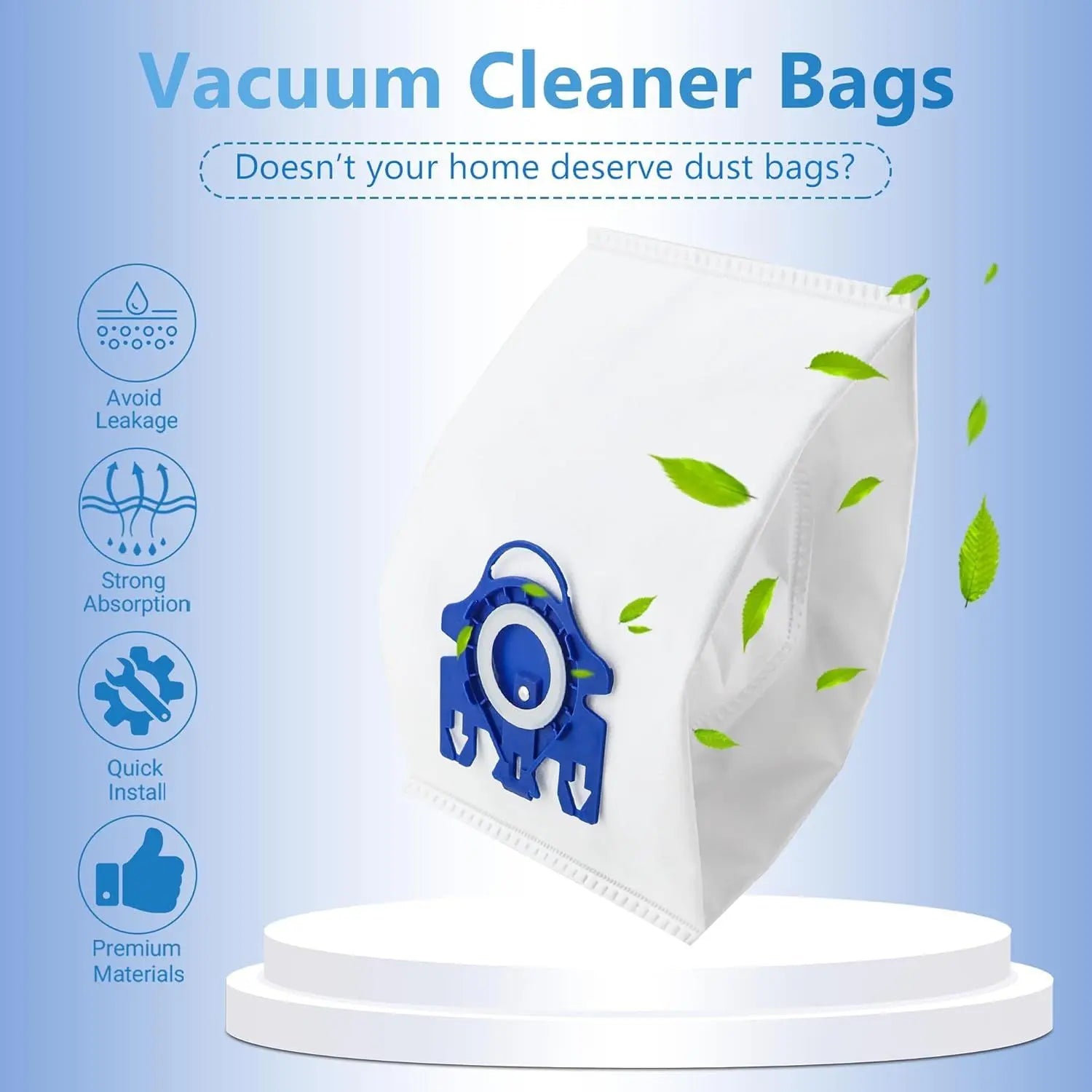 10 Packs 3D Airclean Bags Replacement or Miele GN Vacuum Cleaner Bags it or Miele Classic C2 C3 S2 S5 S8 S400 Series with Motor Protection ilters, AirClean ilters Wholesale Hub