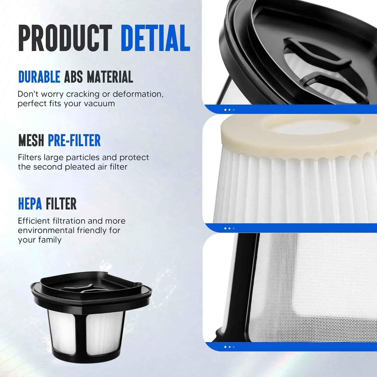 2390A 2284W Vacuum ilter Replacement or Bi-ssell Pet Hair Eraser ilter Hand Vac 2390, 2389, 2284W Compare to Parts # 1614212 1614203 1614204, 4-Pack Wholesale Hub