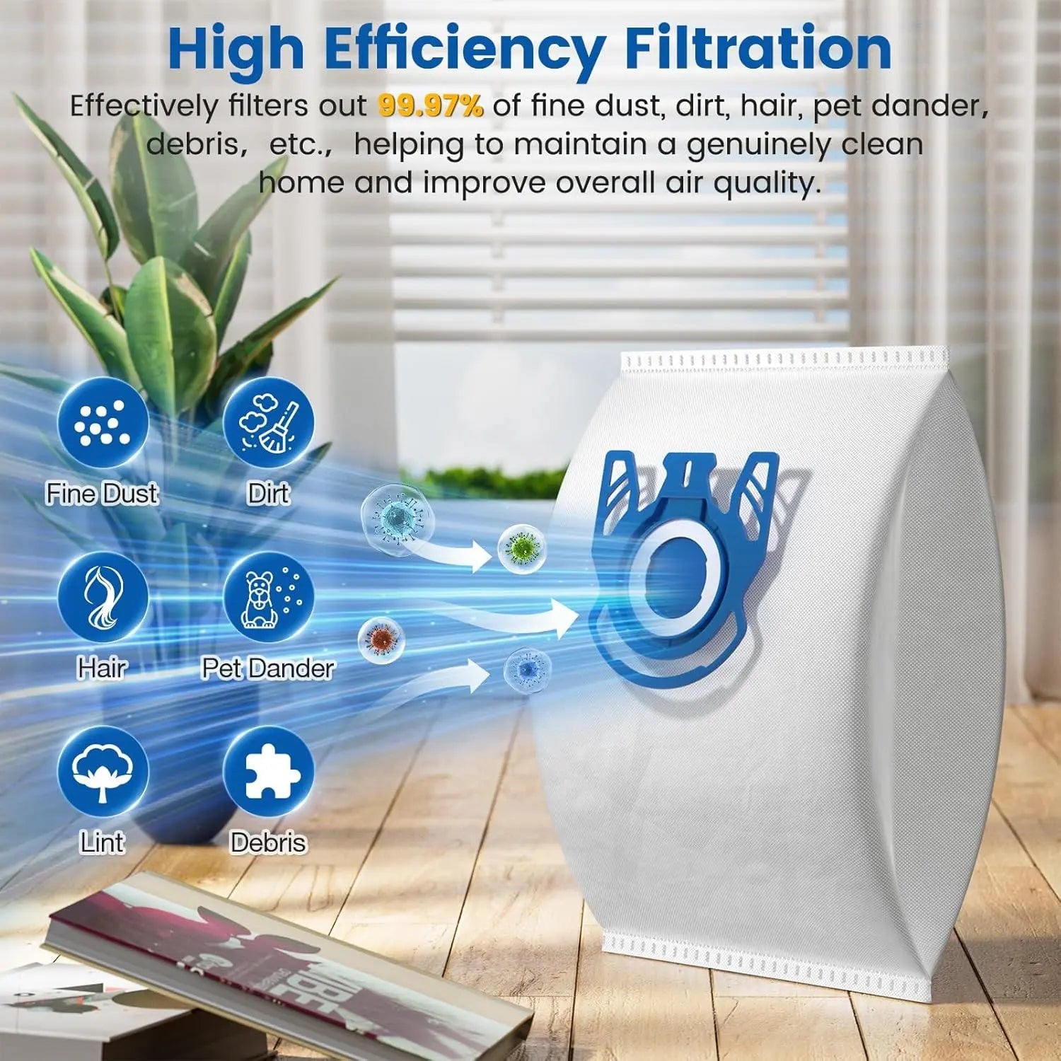 20 Pack 3D Airclean GN Vacuum Bags Compatible with Miele Classic C1, Complete C1, Complete C2, Complete C3, S227 S240, S270, S400, S2, S5, S8 Series Canister Vacuum Cleaner Wholesale Hub