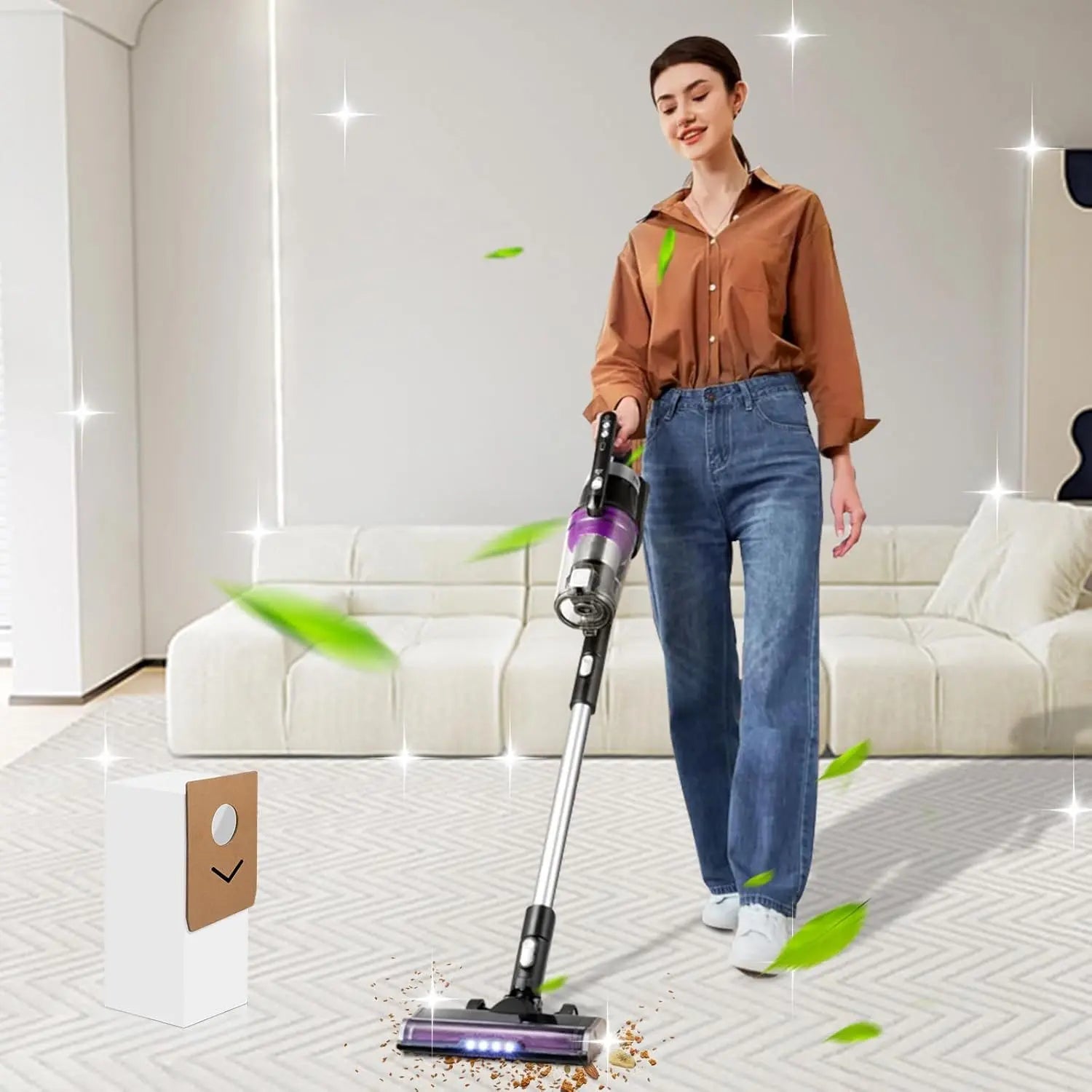 10 Pack Dust Bags or Eureka Stylus Elite NEC490BL NEC490SE NEC410BK Cordless Stick Vacuum Cleaner, 3L large Capacity Replacement Dust Bag Wholesale Hub