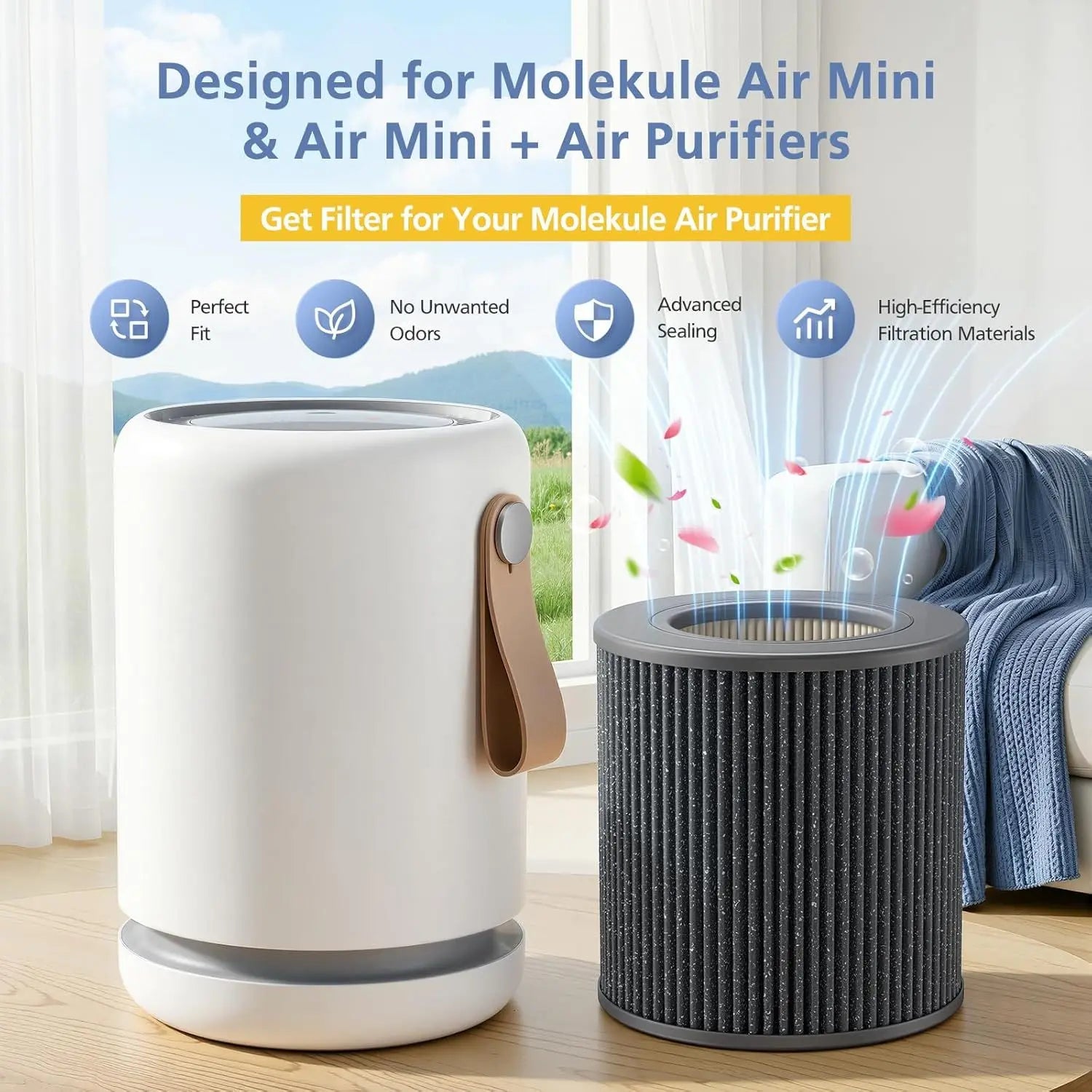 Air Mini Replacement ilter Compatible with Molekule Air Mini and Air Mini+ Air Puriiers,3-in-1 HEPA and Activated Carbon ilter or Home, Dust, Smoke & VOCs, 2-Pack Wholesale Hub