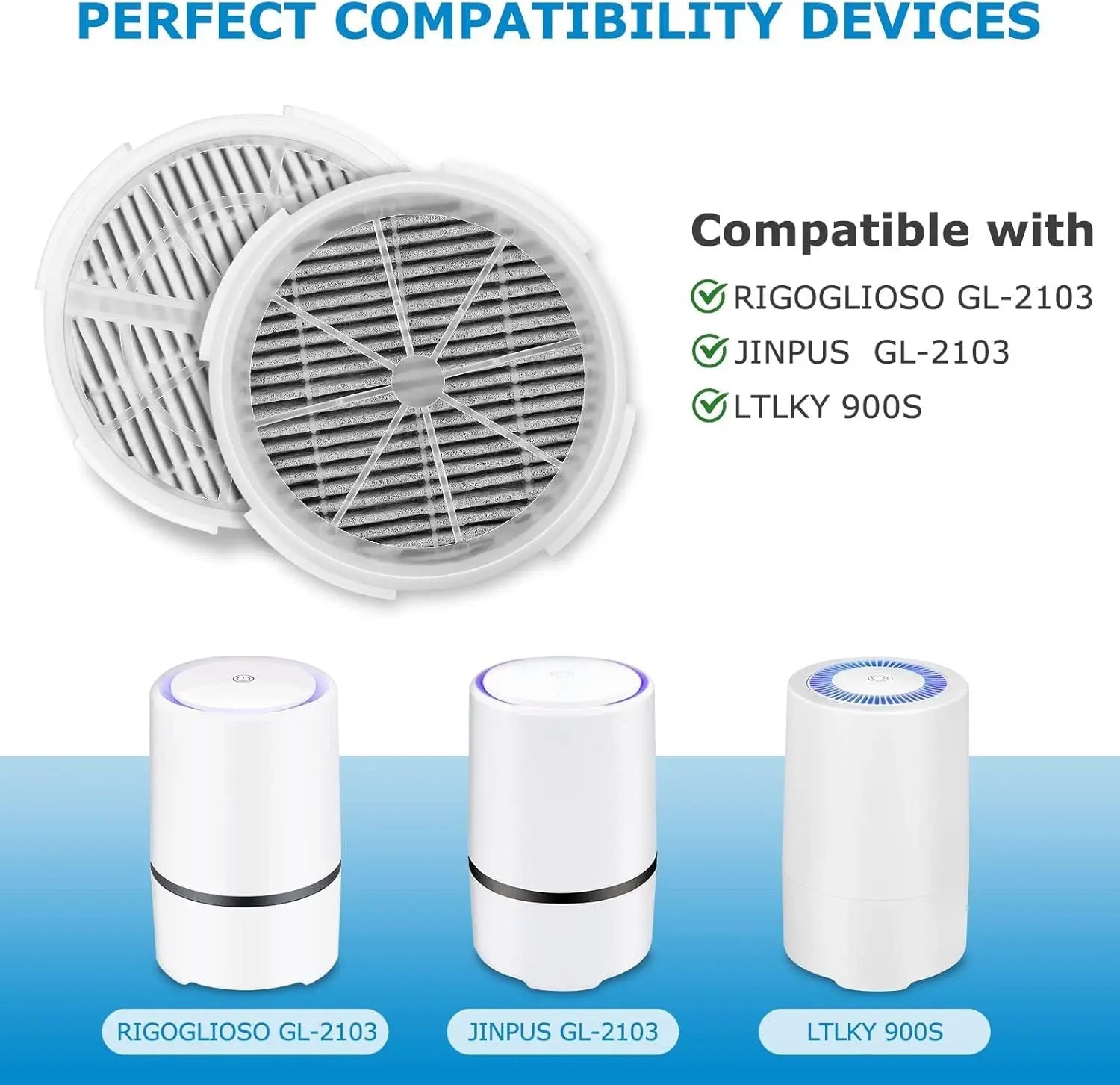 GL2103 Replacement ilter or RIGOGLIOSO GL2103, JINPUS GL-2103, LTLKY 900S Air Puriier, 2-in-1 HEPA ilters and Activated Carbon ilters (3-Pack) Wholesale Hub