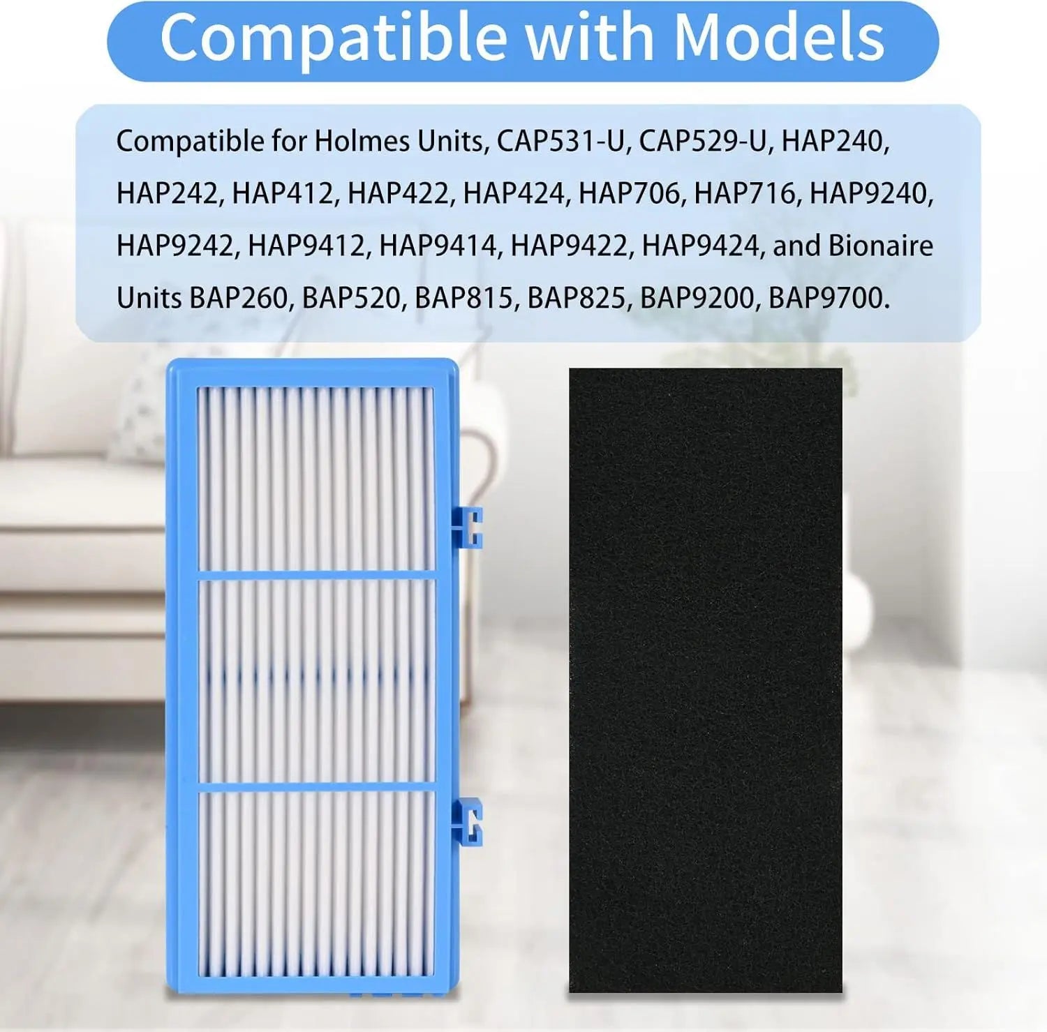 8 Pack Replacement ilters Compatible or Holme-s AER1 Air Puriier Total Air Clean 2 HEPA Air ilters 6 Carbon Booster ilters Replacement ilter or HAP30AT,HAP242 NUC Wholesale Hub