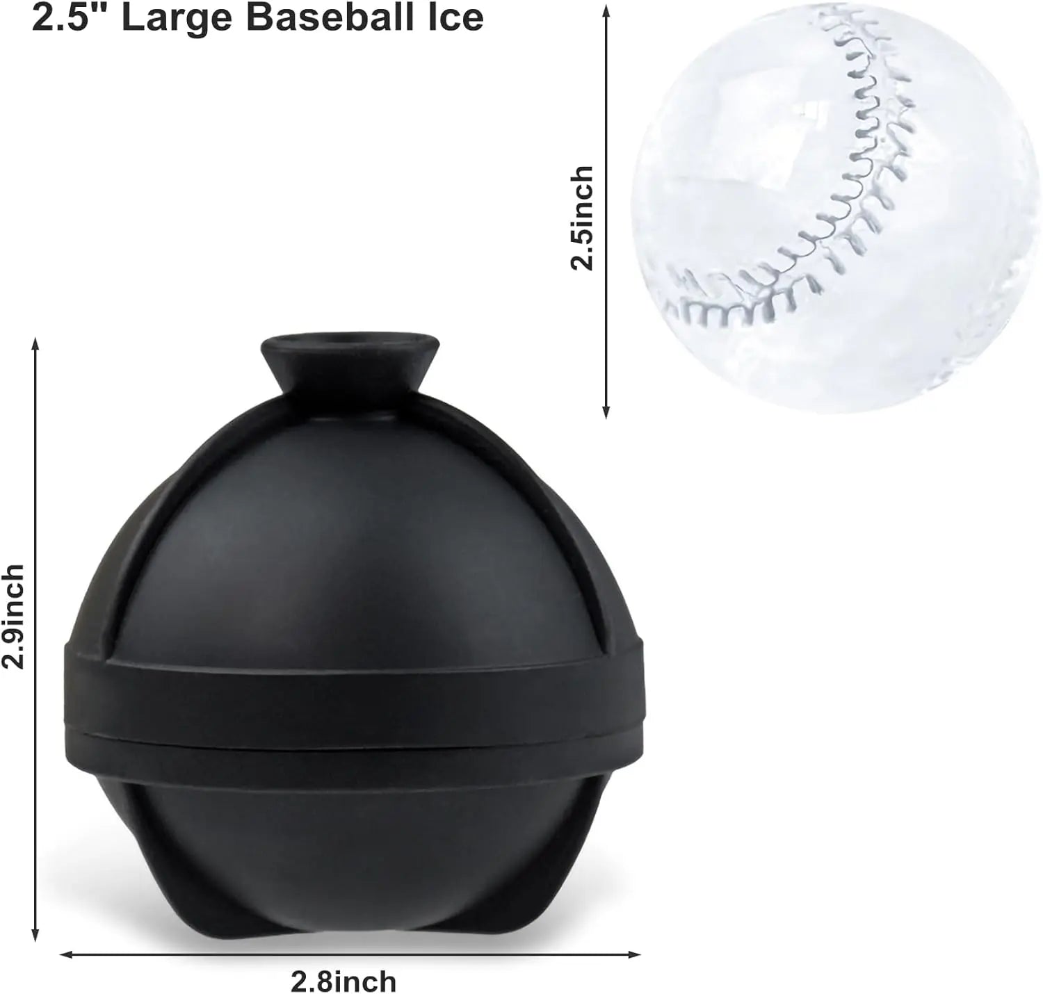 Bangp 2 PACK Large Ice Cube Trays and 4 PACK Baseball Ice Cube Molds,Create 16 2inch Square Ice Cubes and 4 2.5inch Baseball Shaped Ice Balls Wholesale Hub