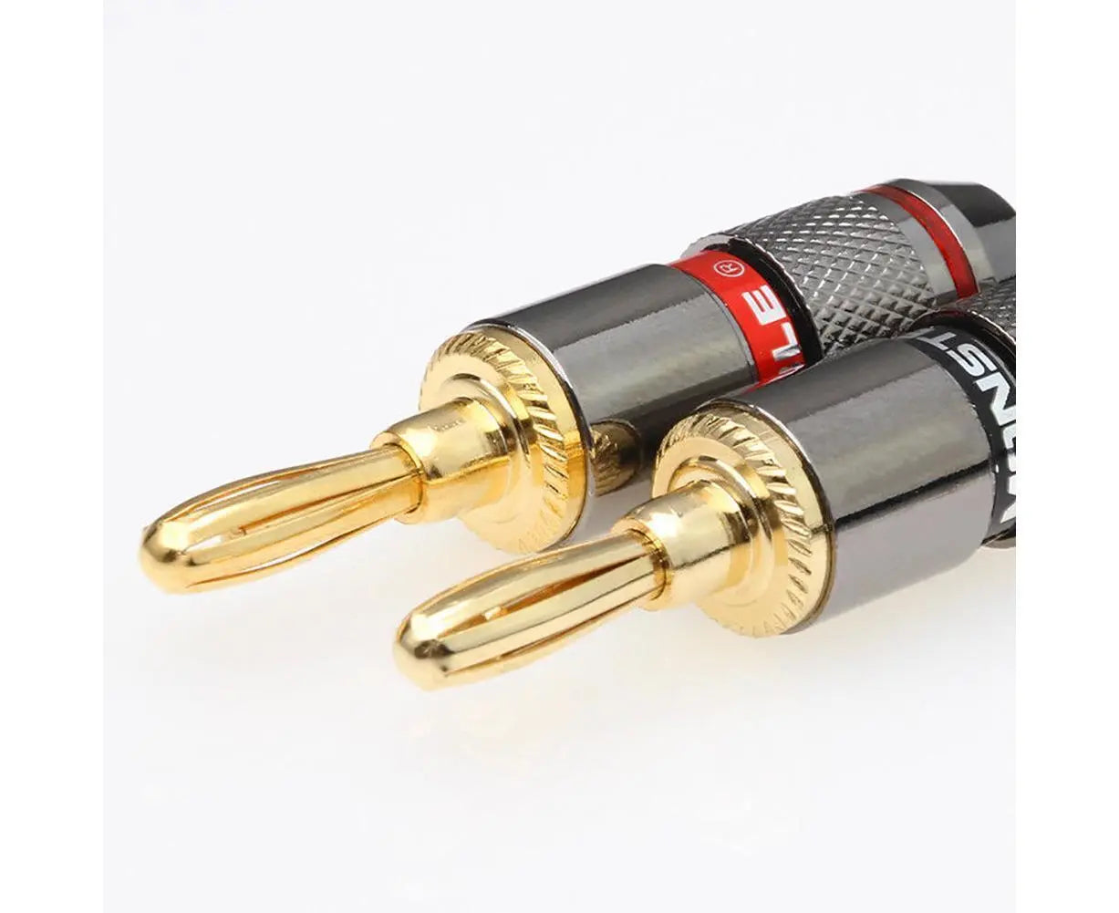 12Pcs 24K Gold Plated Zinc Alloy Banana Plugs Speaker Audio Video Connectors Wholesale Hub