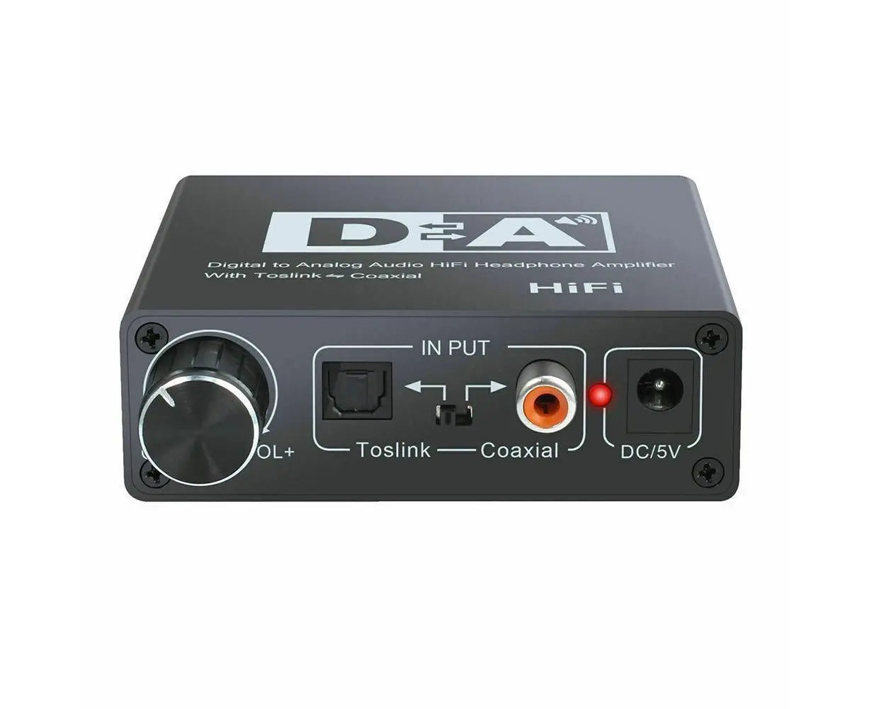 192KHz Digital Coaxial to Analog R/L RCA 3.5mm Jack HiFi Audio Converter Adapter Wholesale Hub