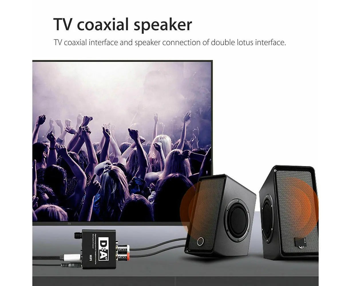 192KHz Digital Coaxial to Analog R/L RCA 3.5mm Jack HiFi Audio Converter Adapter Wholesale Hub