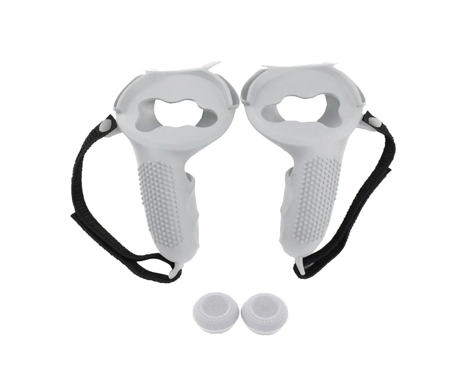 3 in 1 Anti-slip Adjustable Handle Cover Hand Strap Grip Cap Kit for Oculus Quest 2 Controller White Wholesale Hub
