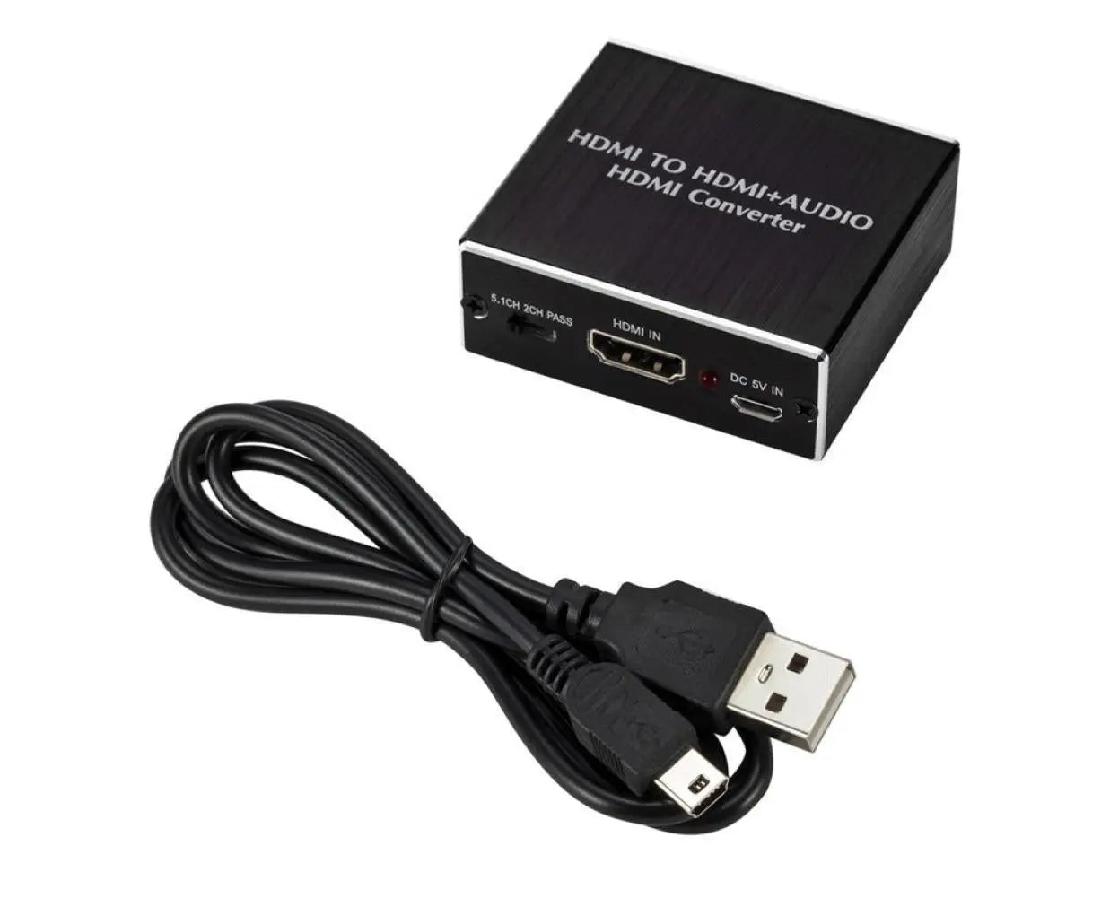 4K HDMI-compatible to HDMI-compatible Optical SPDIF 3.5mm Audio Extractor Converter Splitter Adapter Black Wholesale Hub