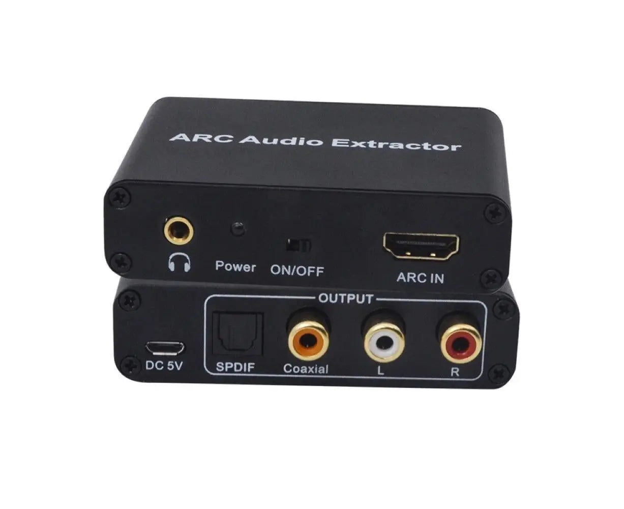 ARC to Audio Adapter Extractor HDMI-compatible Optical Fiber Coaxial 3.5mm Output Converter Black Wholesale Hub