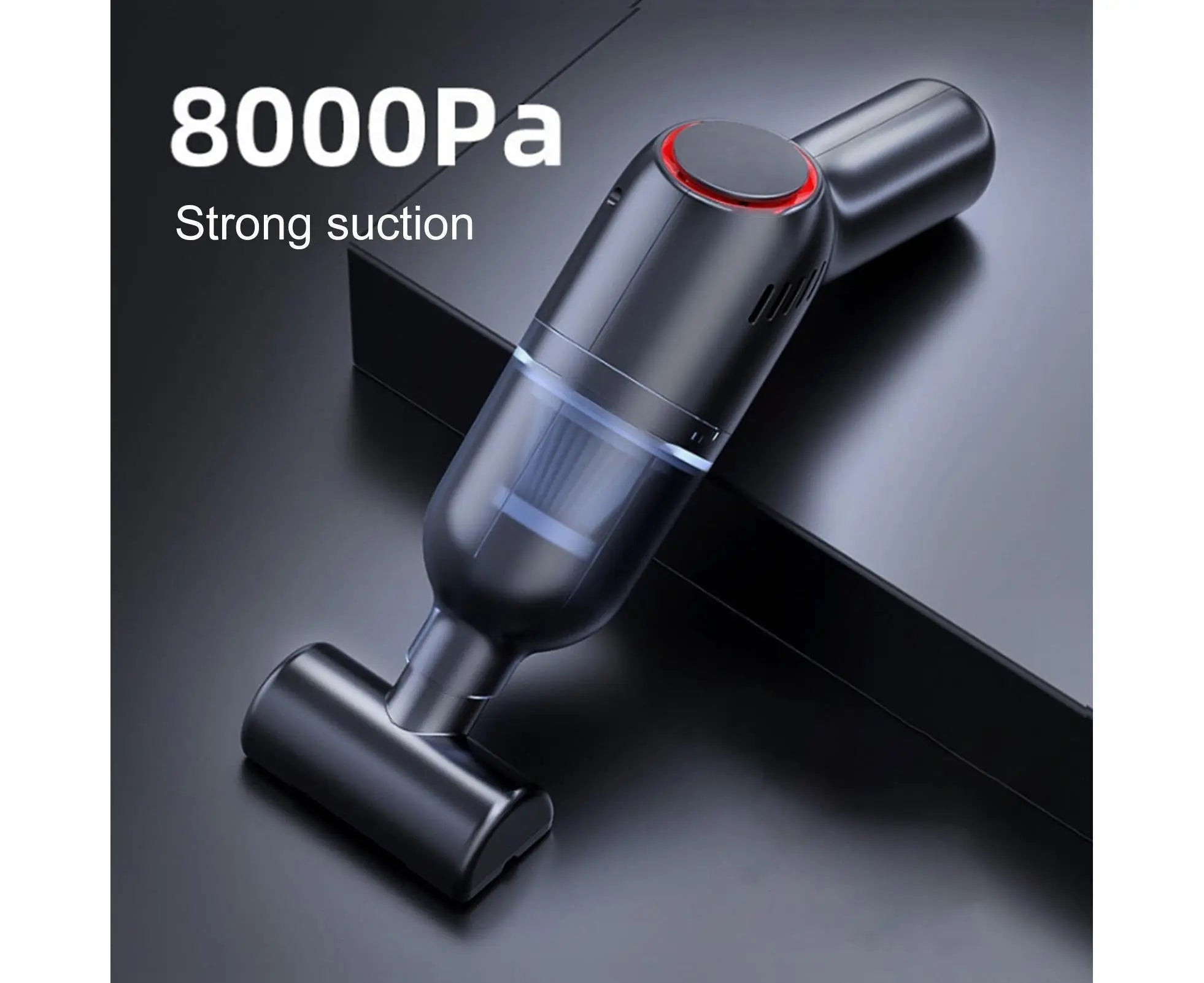 Car Vacuum Cleaner Wireless Strong Suction ABS Low Noise One Hand Operation Dust Remover for Auto Black Wholesale Hub