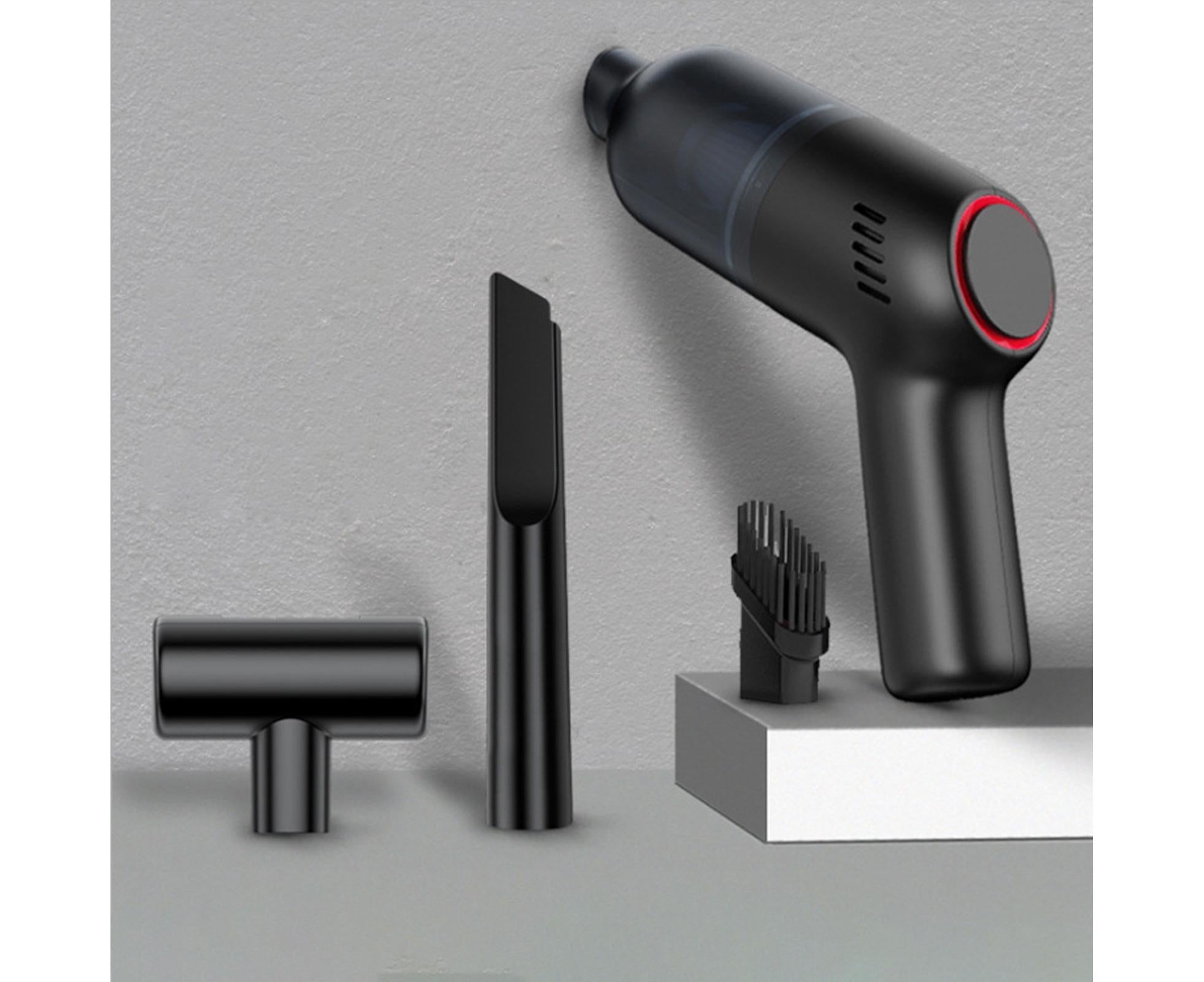 Car Vacuum Cleaner Wireless Strong Suction ABS Low Noise One Hand Operation Dust Remover for Auto Black Wholesale Hub