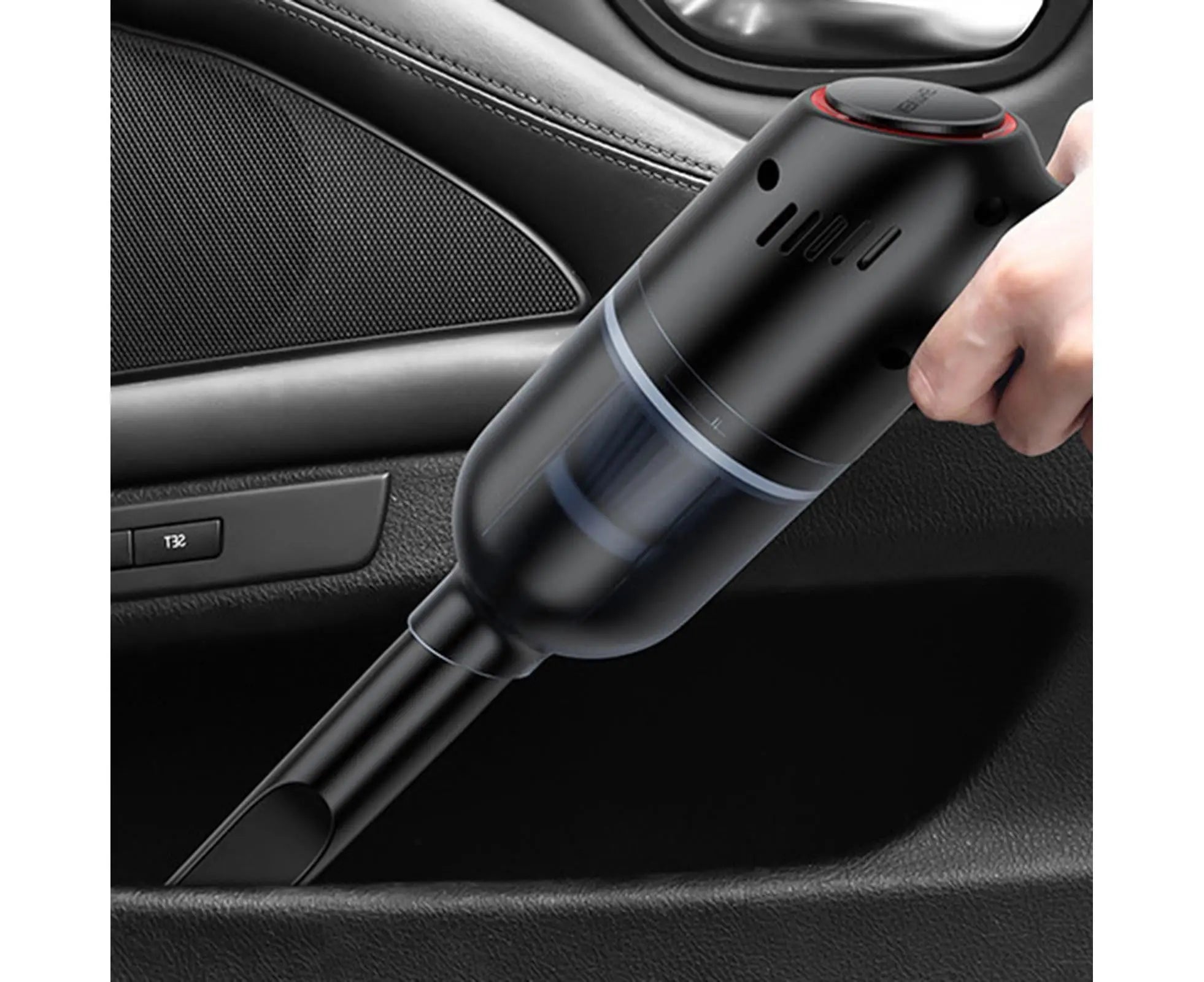 Car Vacuum Cleaner Wireless Strong Suction ABS Low Noise One Hand Operation Dust Remover for Auto Black Wholesale Hub