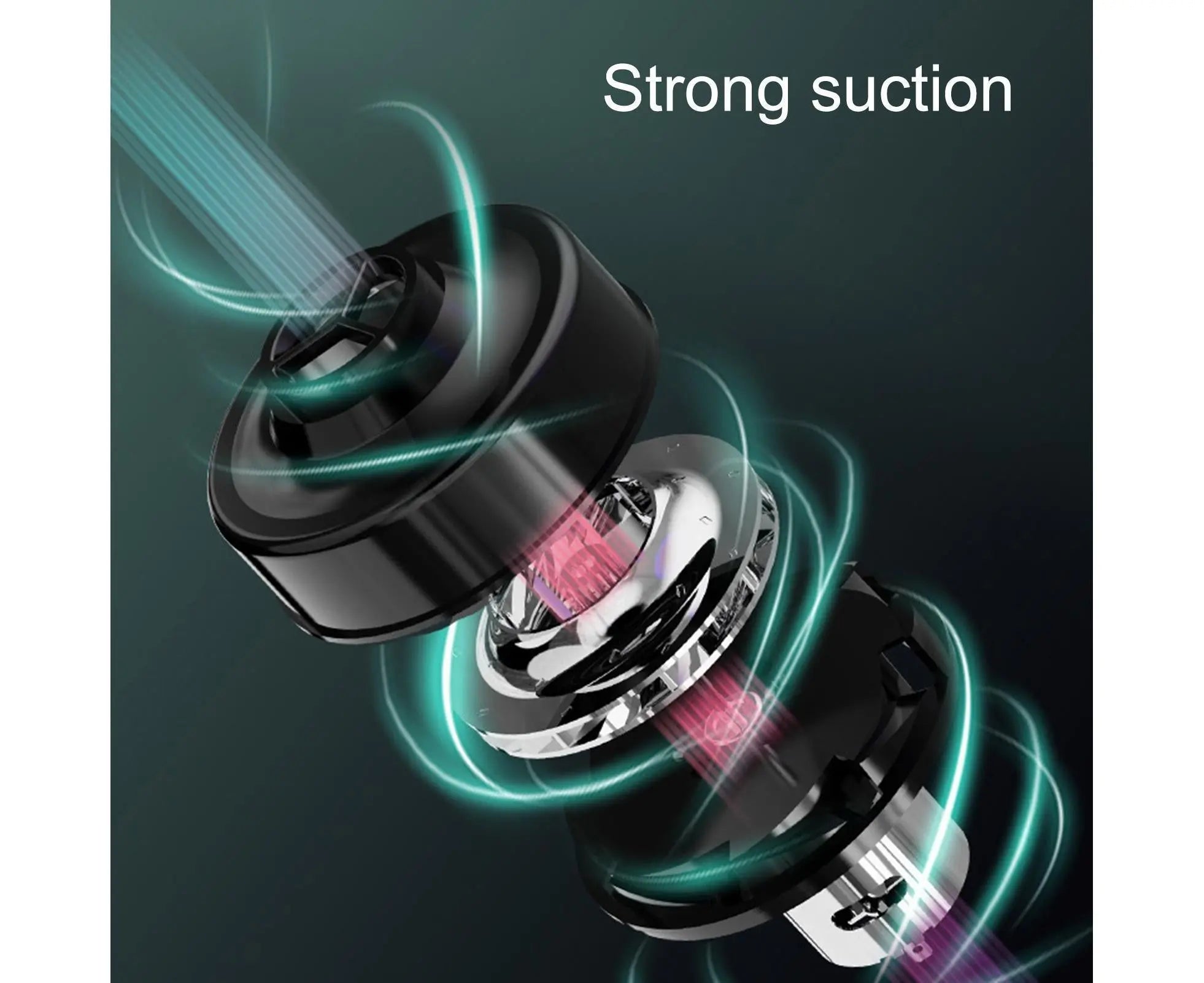Car Vacuum Cleaner Wireless Strong Suction ABS Low Noise One Hand Operation Dust Remover for Auto Black Wholesale Hub