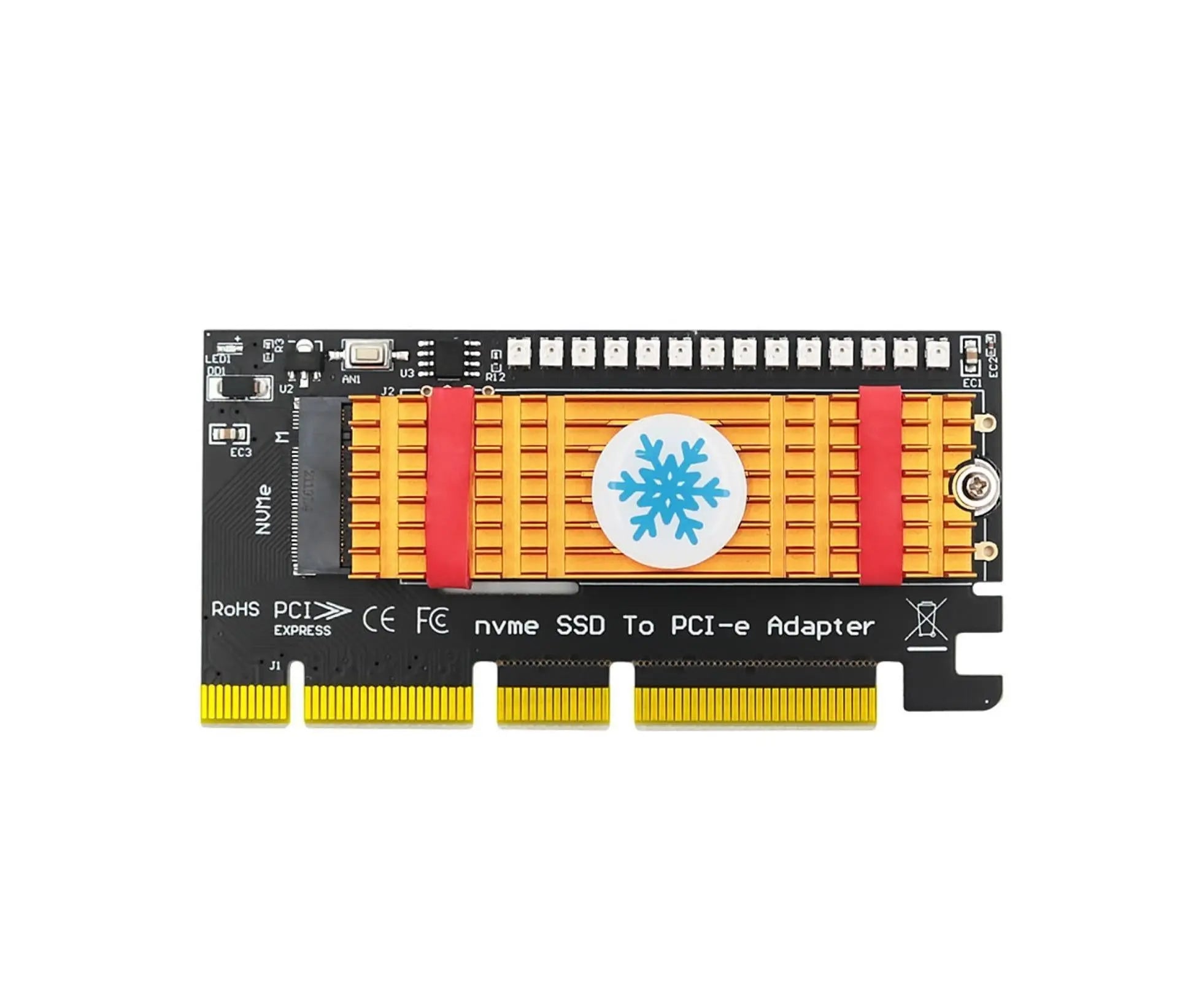 Converter Board Driver-free High Strength with Cool Light NVME SSD to PCI-E Adapter Card Cooling Sheet for Desktop Golden Wholesale Hub