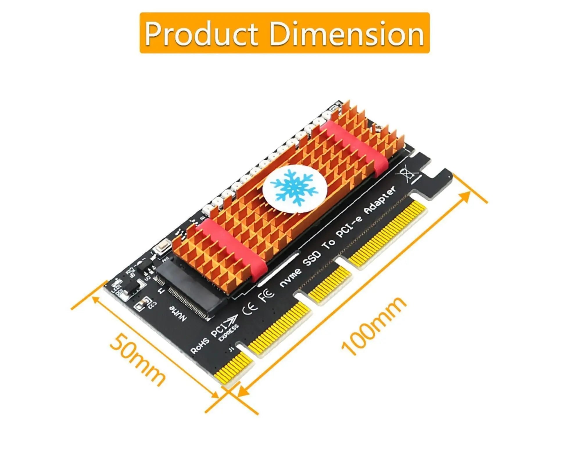 Converter Board Driver-free High Strength with Cool Light NVME SSD to PCI-E Adapter Card Cooling Sheet for Desktop Golden Wholesale Hub