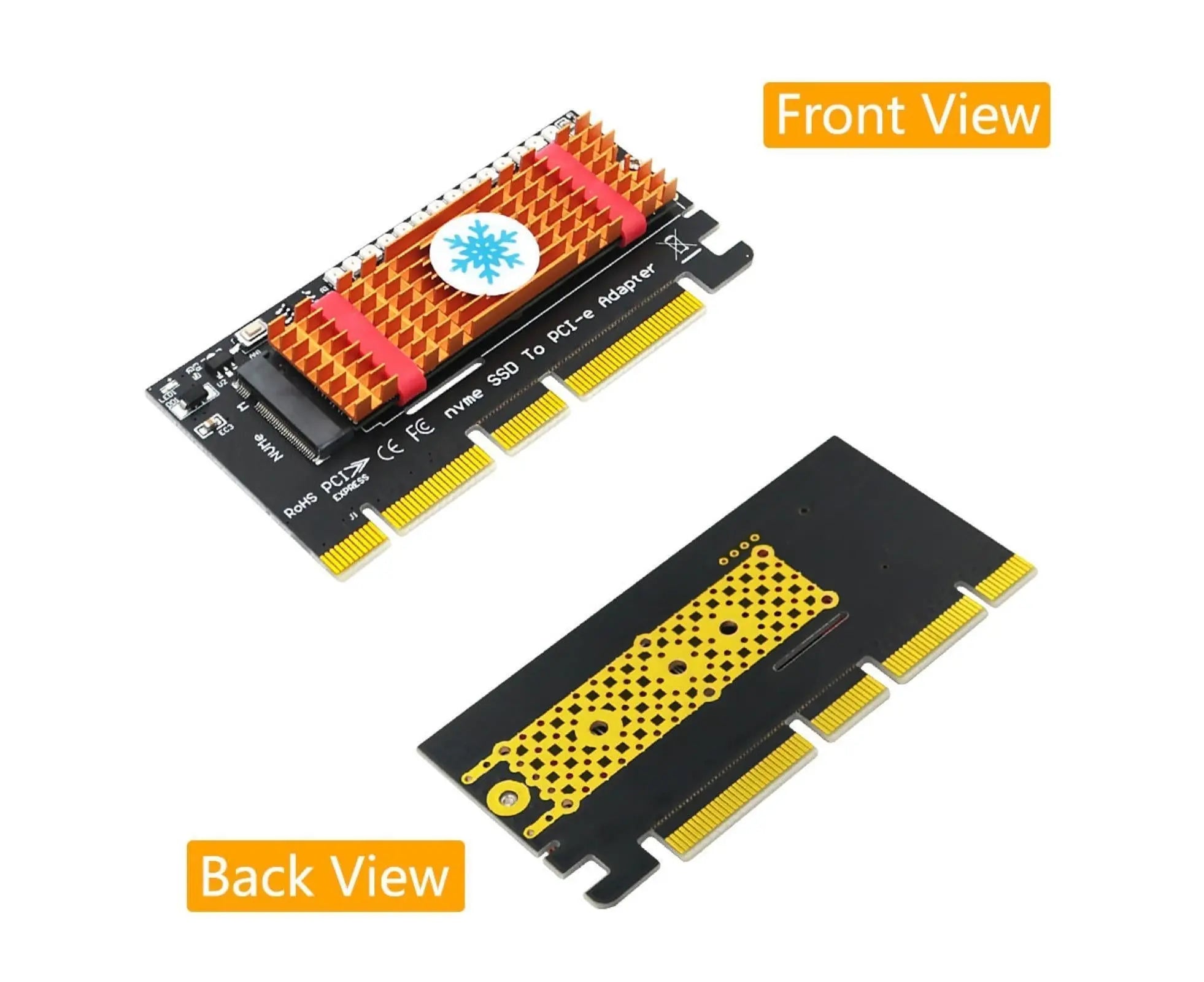 Converter Board Driver-free High Strength with Cool Light NVME SSD to PCI-E Adapter Card Cooling Sheet for Desktop Golden Wholesale Hub