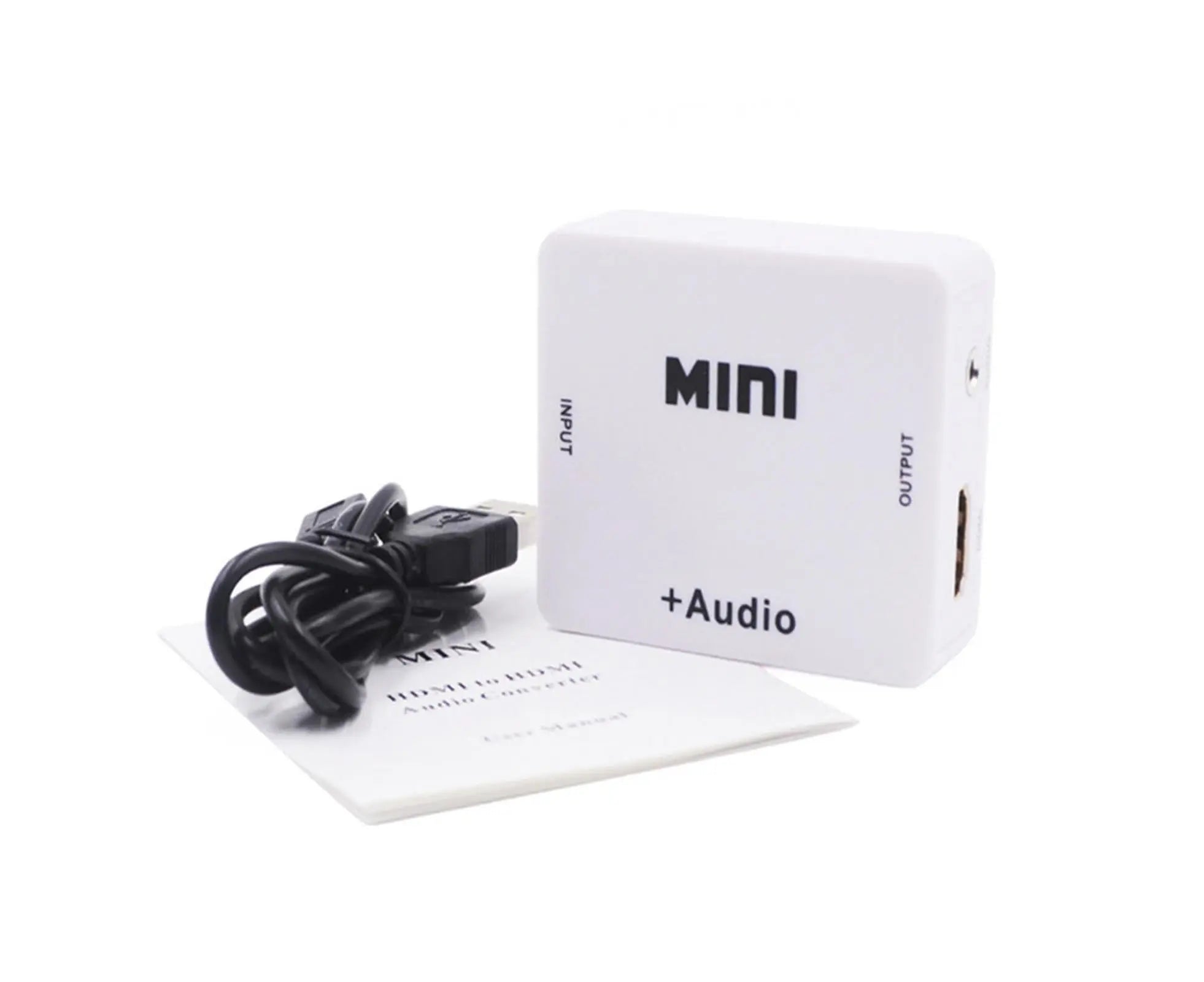 Multifunctional 1080P HDMI-compatible to HDMI-compatible 3.5mm R/L Audio Converter Extractor Splitter White Wholesale Hub