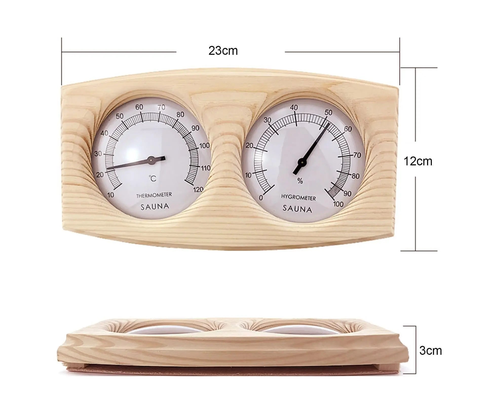 2 in 1 Sauna Room Wooden Thermometer Hygrometer Steam Temperature Humidity Meter Wholesale Hub