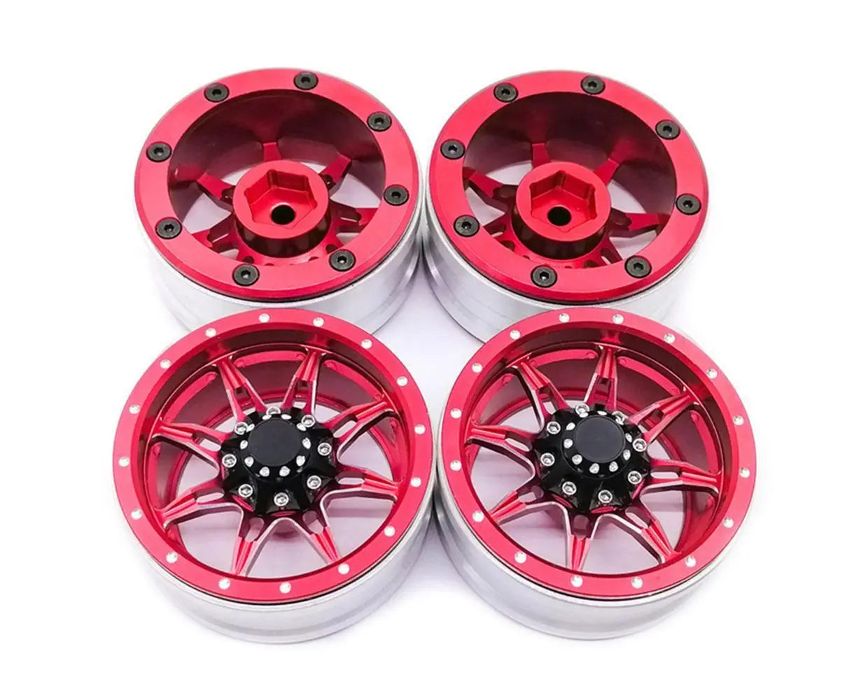 4Pcs/Set 1.9 Inch Wheel Rim Metal Parts for 1/10 Remote Crawl Car Red Wholesale Hub