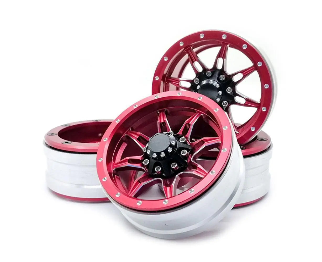 4Pcs/Set 1.9 Inch Wheel Rim Metal Parts for 1/10 Remote Crawl Car Red Wholesale Hub
