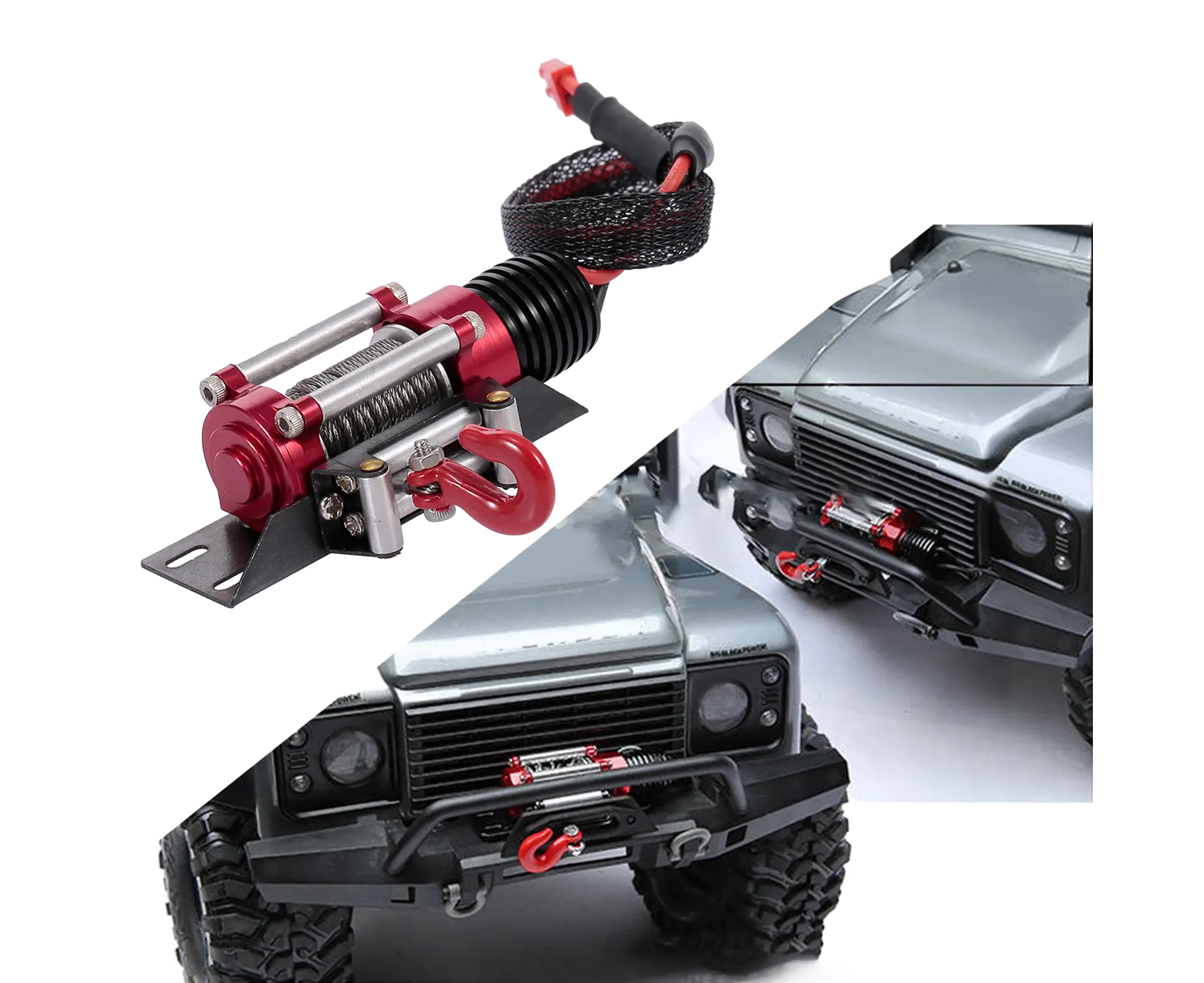 RC Car Winch Practical Durable Lightweight Creative Portable Replacement Metal 1/10 RC Car Automatic Crawler Winch Set Wholesale Hub
