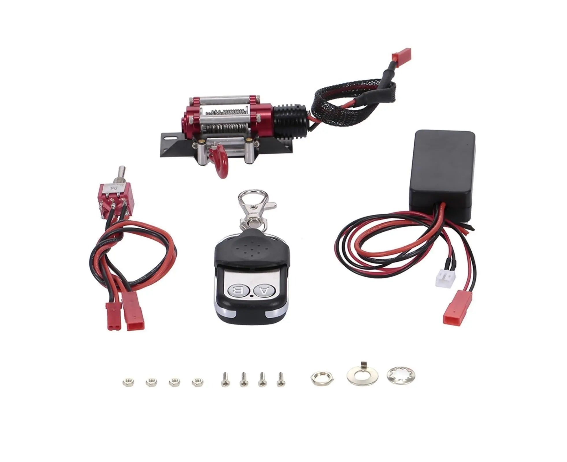 RC Car Winch Practical Durable Lightweight Creative Portable Replacement Metal 1/10 RC Car Automatic Crawler Winch Set Wholesale Hub