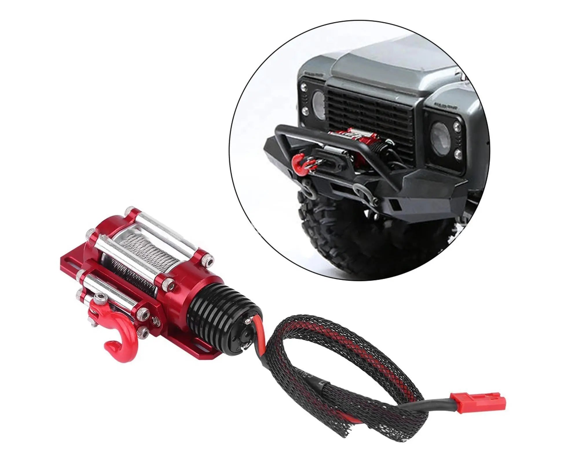 RC Car Winch Practical Durable Lightweight Creative Portable Replacement Metal 1/10 RC Car Automatic Crawler Winch Set Wholesale Hub