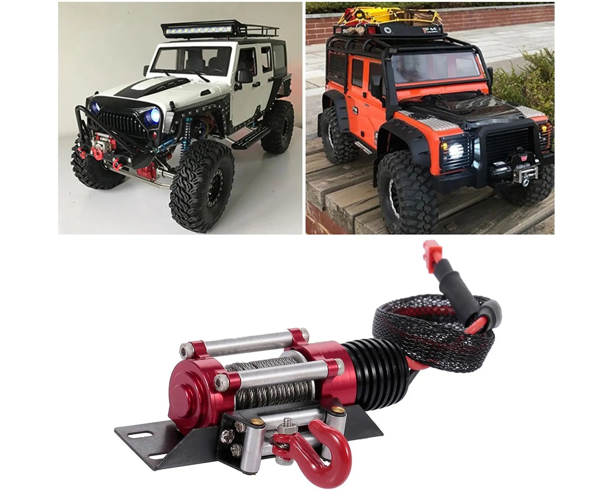 RC Car Winch Practical Durable Lightweight Creative Portable Replacement Metal 1/10 RC Car Automatic Crawler Winch Set Wholesale Hub