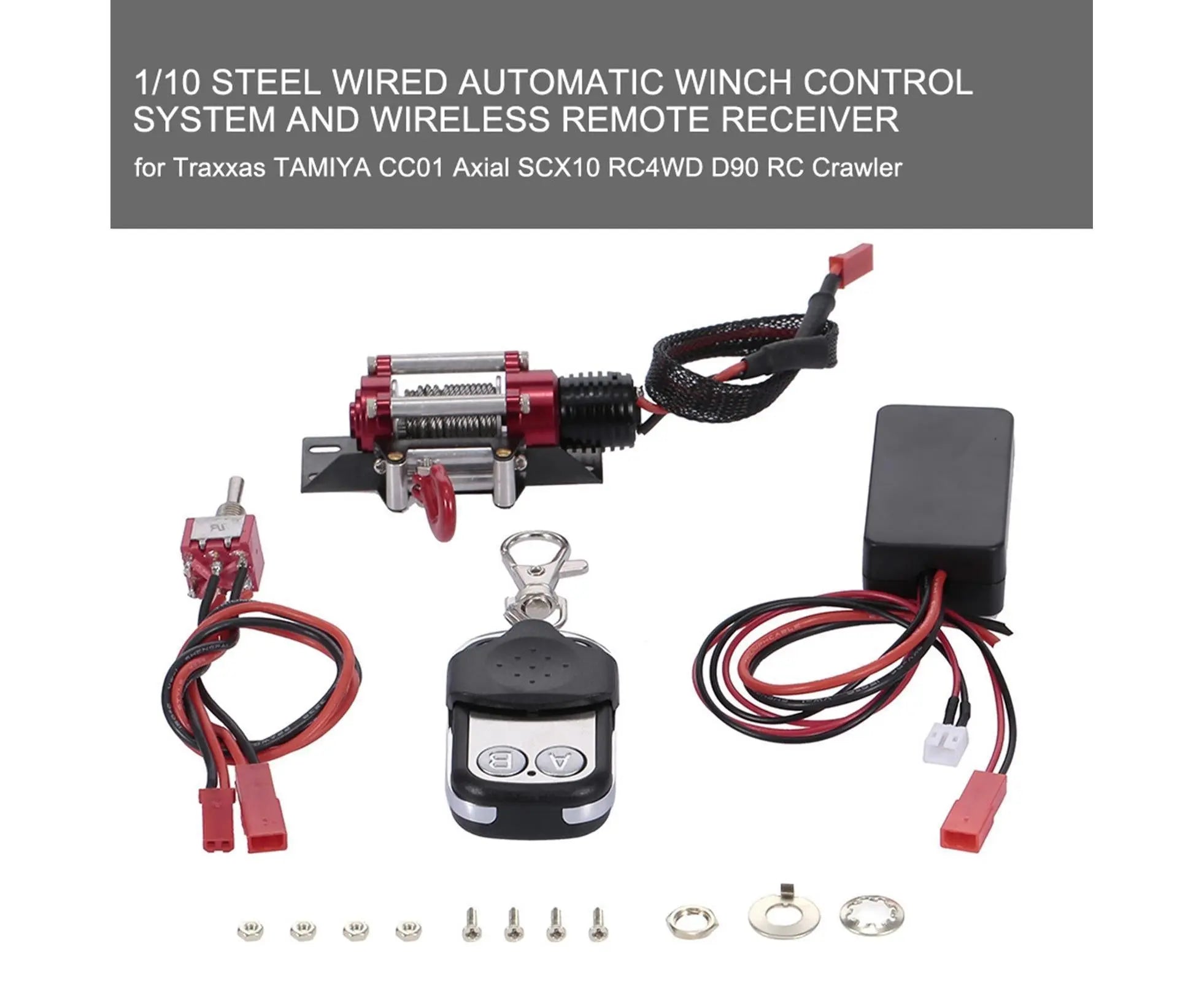 RC Car Winch Practical Durable Lightweight Creative Portable Replacement Metal 1/10 RC Car Automatic Crawler Winch Set Wholesale Hub